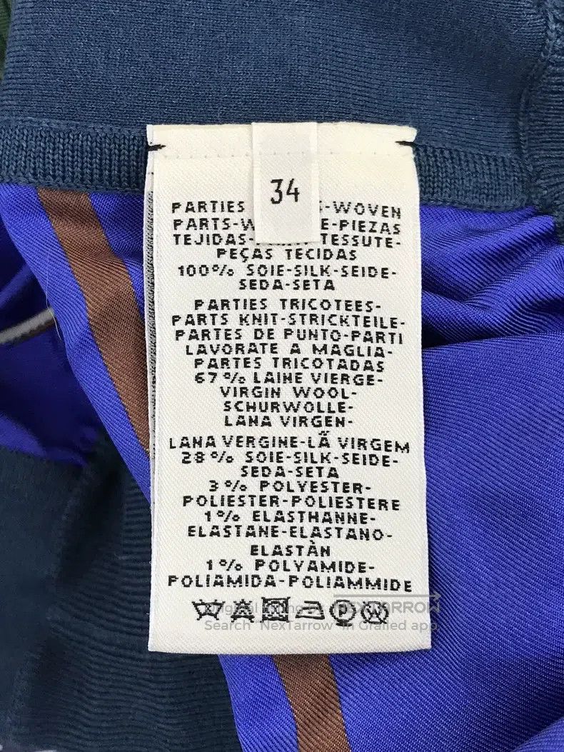 Hermes Hermes Blue printed silk and cashmere V-neck knitted sweat Size XS / US 0-2 / IT 36-38 - 4 Thumbnail
