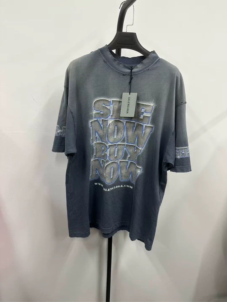Balenciaga Balenciaga 24FW Distressed Diamond SNBN Tee - dmc Size US S / EU 44-46 / 1 - 1 Thumbnail