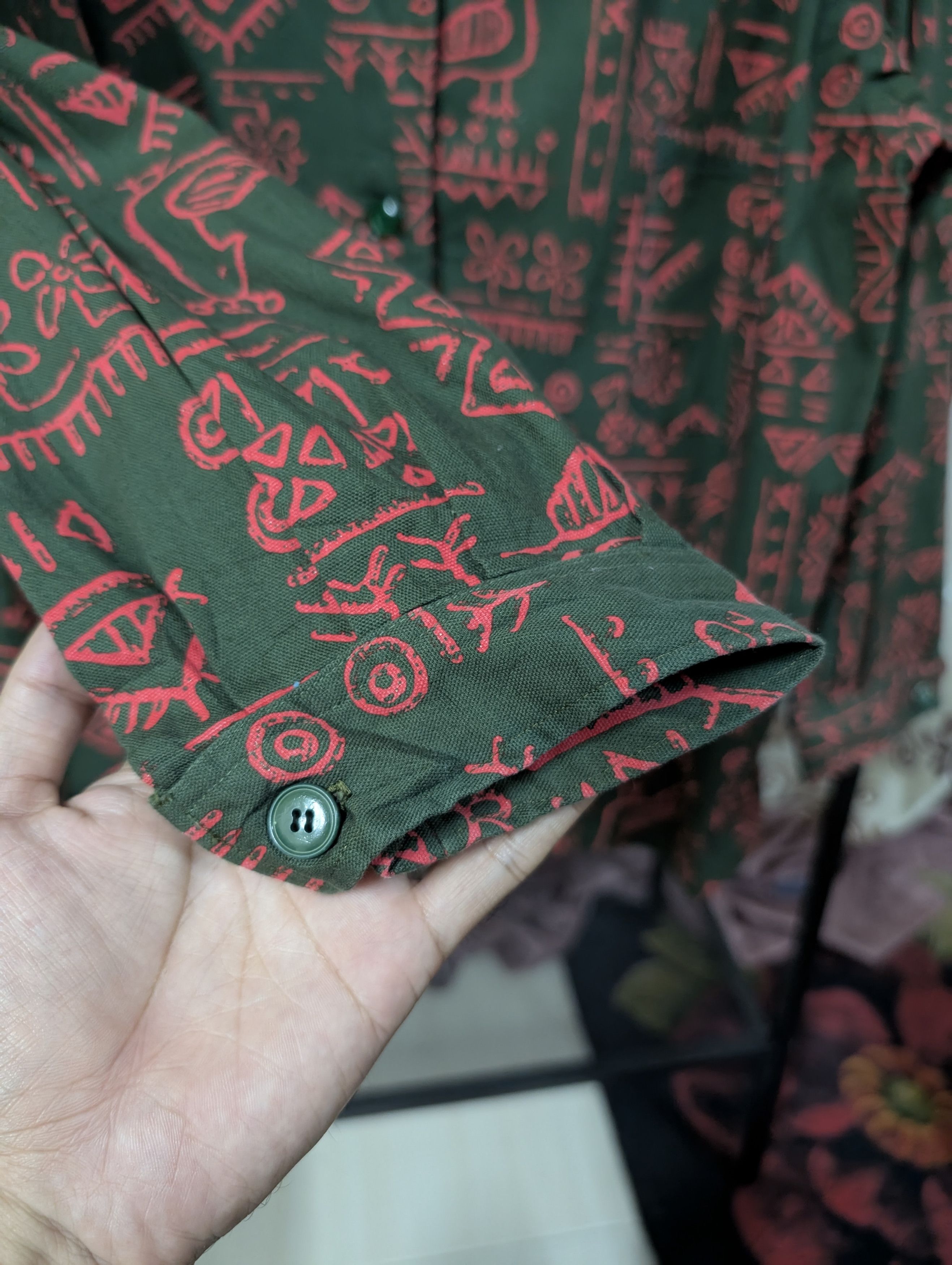 Other Button Up Shirt Jacket Aztec Mayan Probably Printed Monogram Size L / US 10 / IT 46 - 9 Thumbnail
