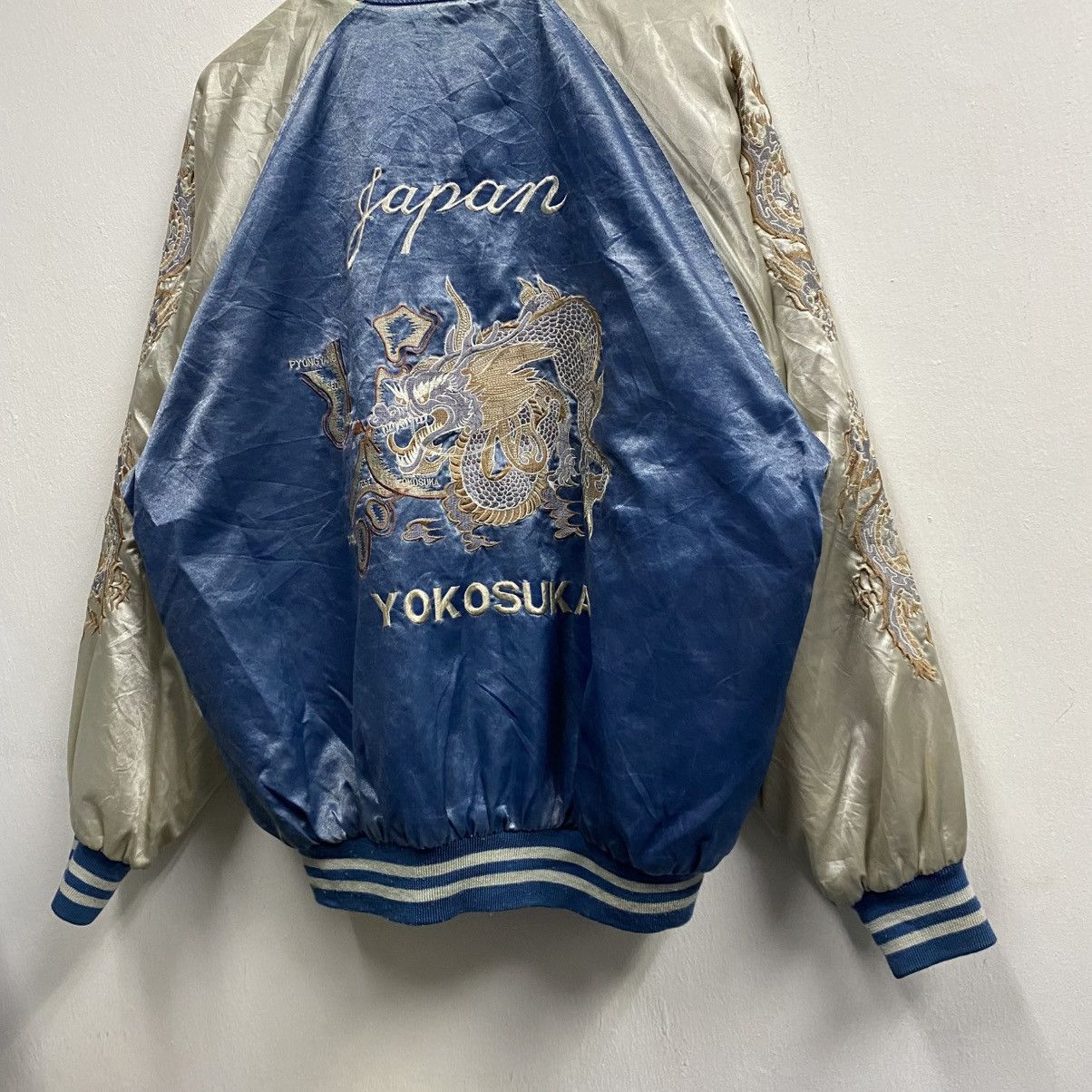 Japanese Brand Rare!! JUNGLE STORM Japan Sukajan Fukuoka Dragon Jacket Size US XXL / EU 58 / 5 - 5 Thumbnail