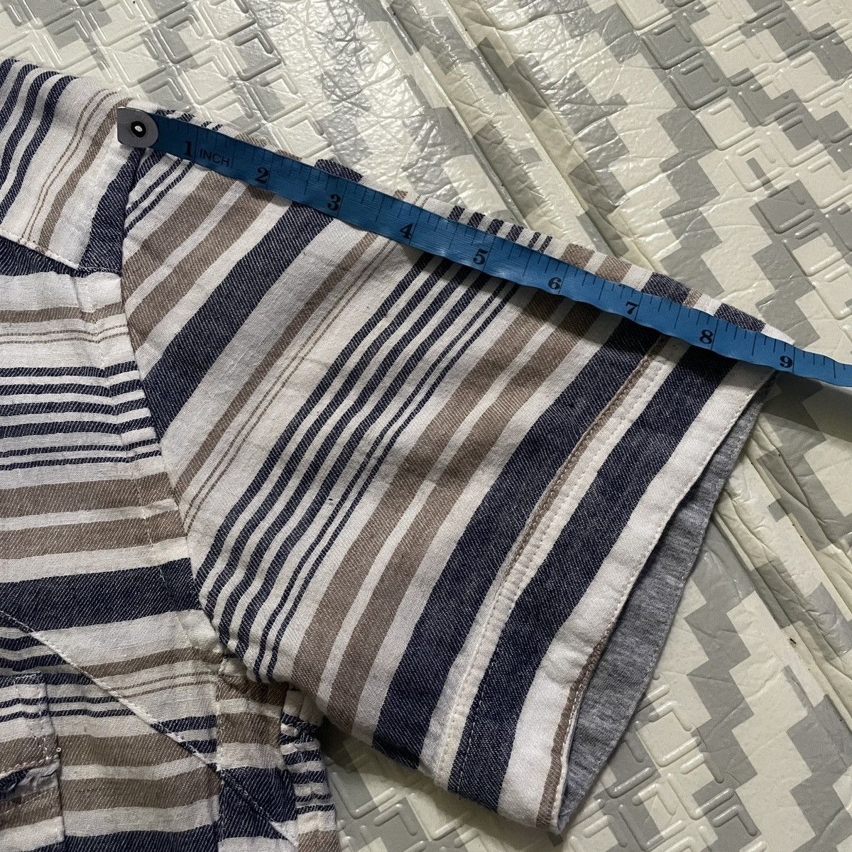 If Six Was Nine × Le Grande Bleu (L.G.B.) × PPFM PPFM Eastern Rock double collar stripes shirt Size US L / EU 52-54 / 3 - 14 Thumbnail
