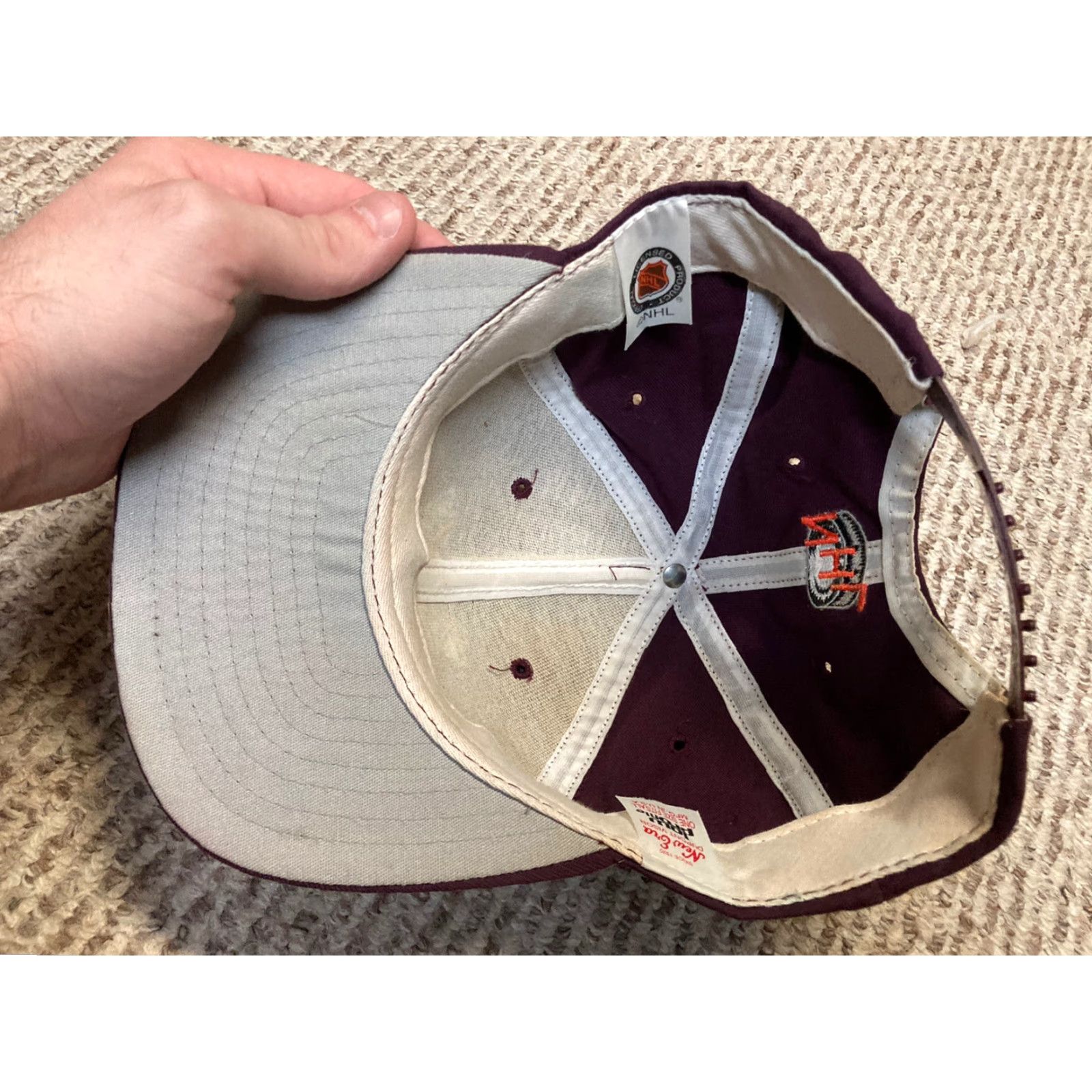 New Era VINTAGE New Era Anaheim Mighty Ducks NHL Rare Retro hat Baseball Cap Adjustable Purple Men Sports Hockey 90s Anniversary Mens Size ONE SIZE - 3 Thumbnail