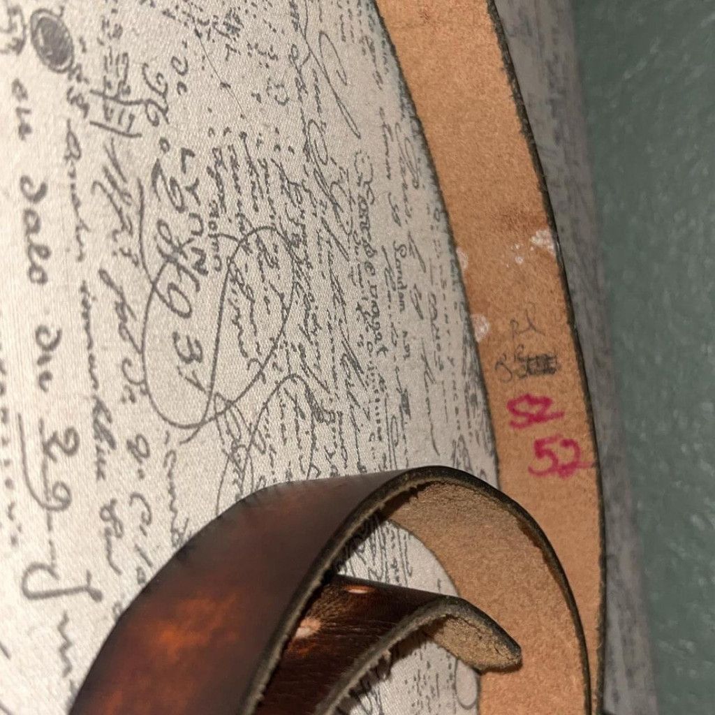 The Unbranded Brand Brown leather belt with brass buckle 52” #leather #buckle Size 42 - 4 Thumbnail