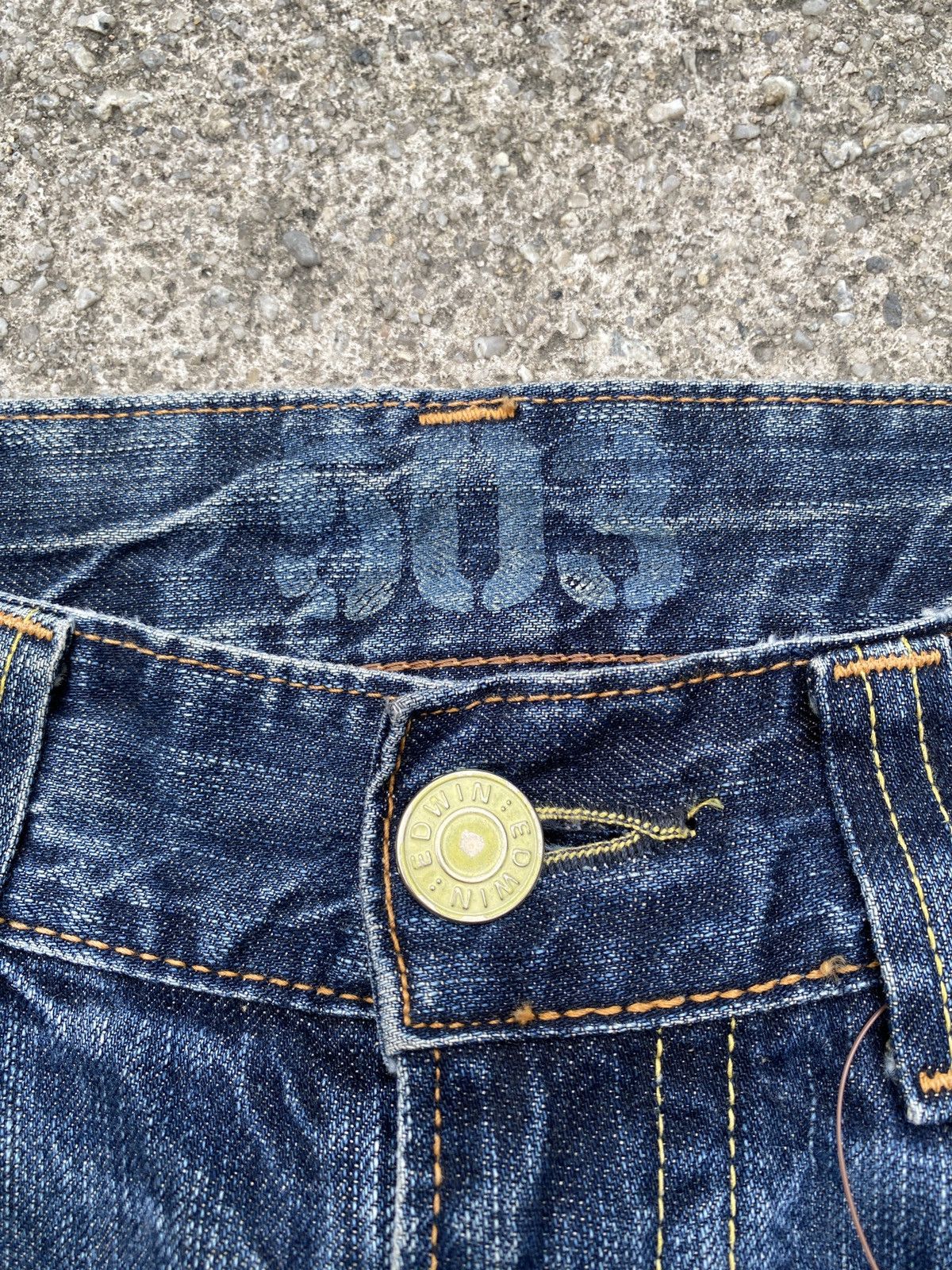 Edwin × Japanese Brand 1990s - Edwin 503 Claws Mark Design Flare Jeans Size US 32 / EU 48 - 16 Thumbnail