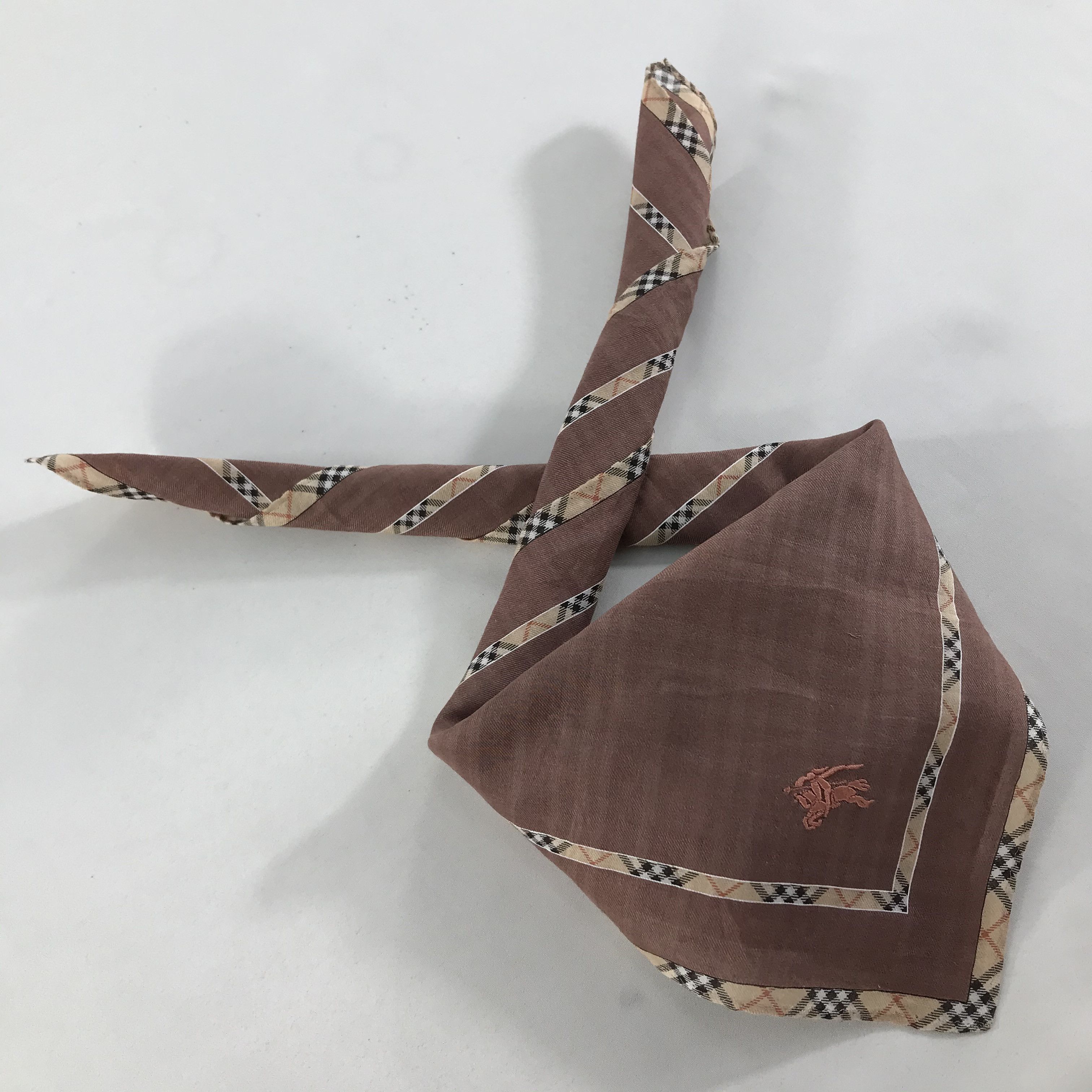 Burberry × Vintage Burberry Bandana / Handkerchief / Neckerchief - S1568 Size ONE SIZE - 4 Thumbnail
