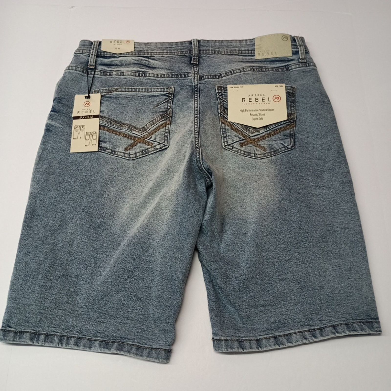 Other Artful Rebel Jean Shorts Men's 36 Denim Blue Slim Fit NWT Size US 36 / EU 52 - 5 Thumbnail