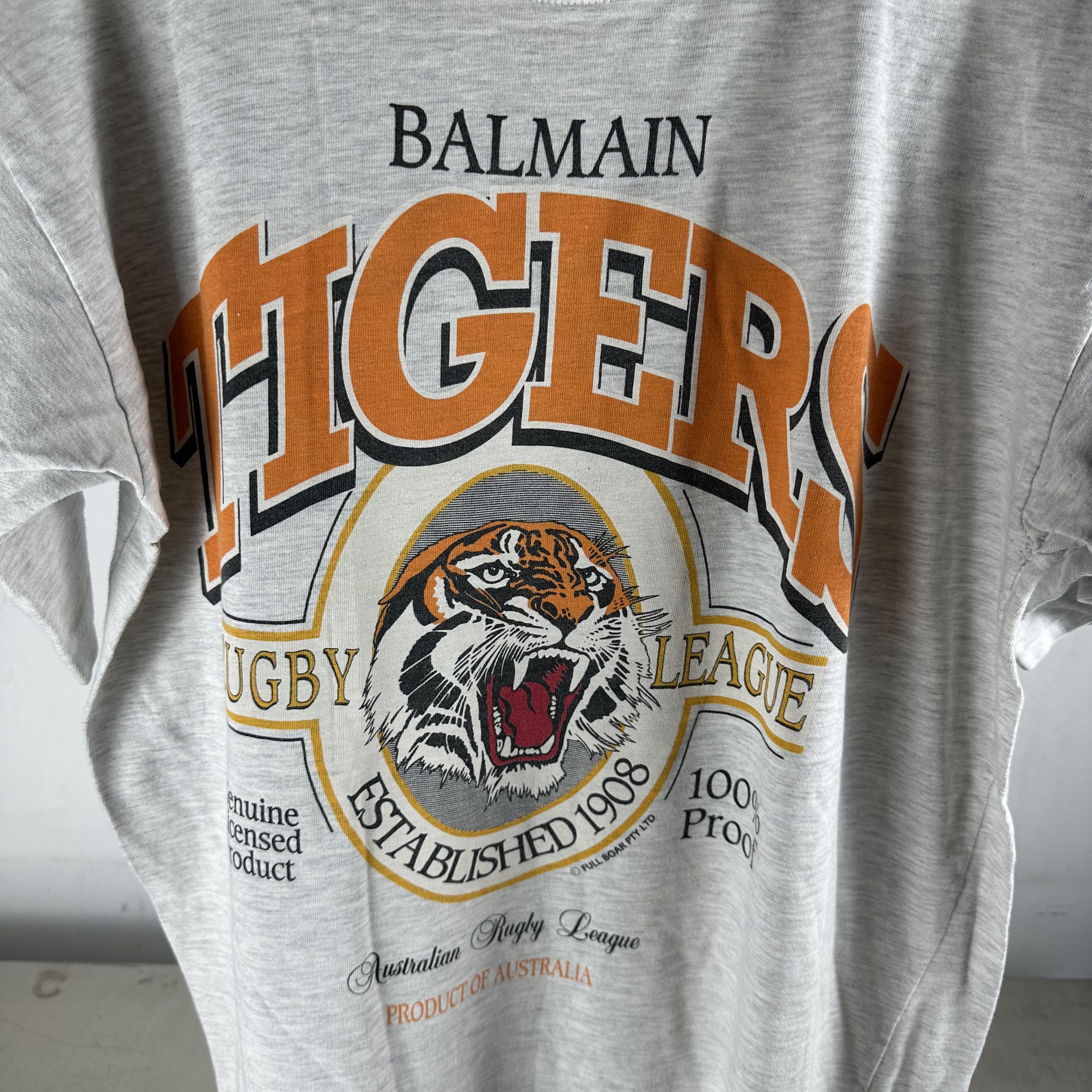 Vintage ​90s Balmain Tigers Australian Rugby League NSWRL T-Shirt Size US L / EU 52-54 / 3 - 2 Thumbnail