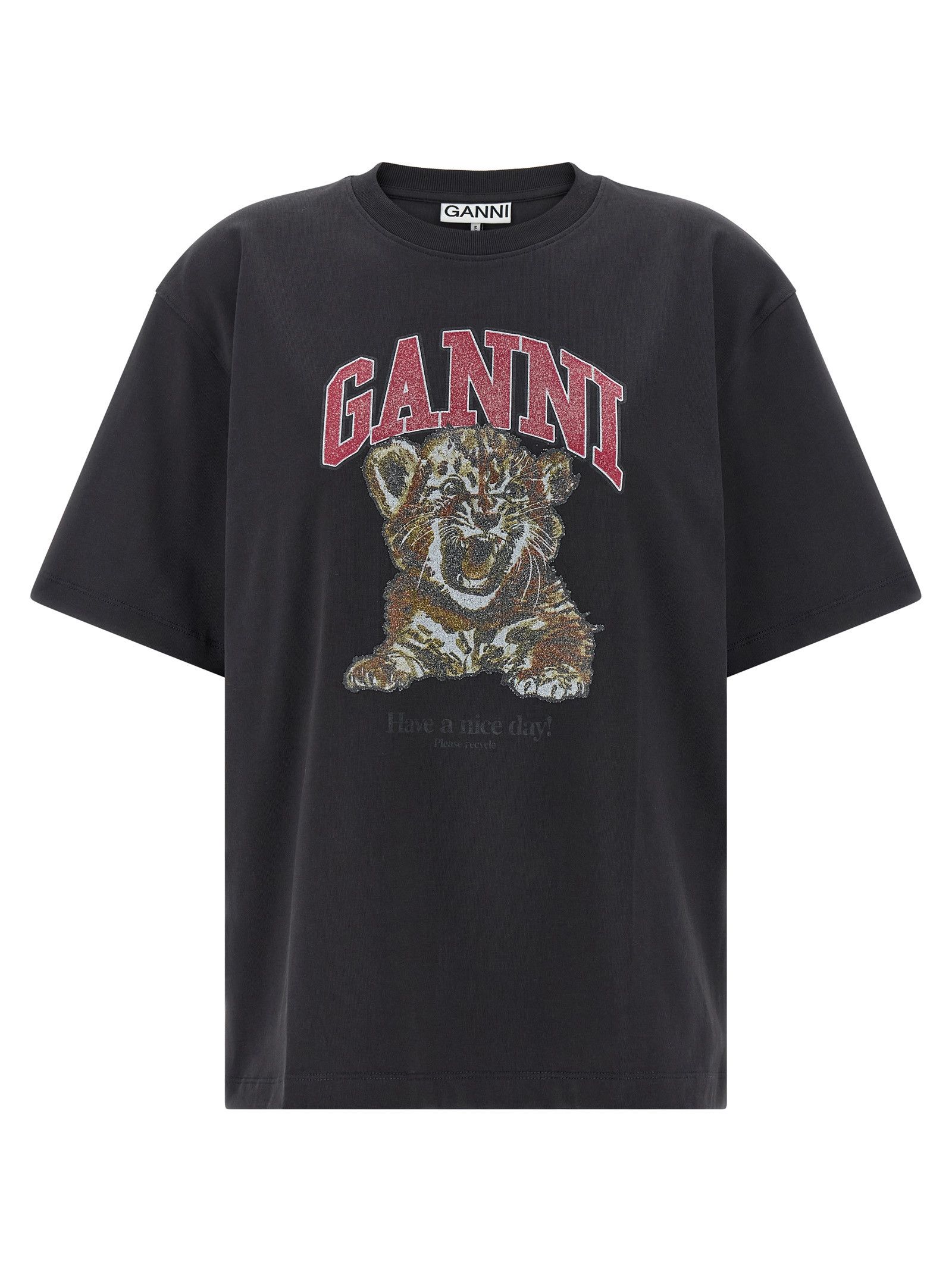 Ganni 'Tiger' T-Shirt Size L / US 10 / IT 46 - 1 Thumbnail