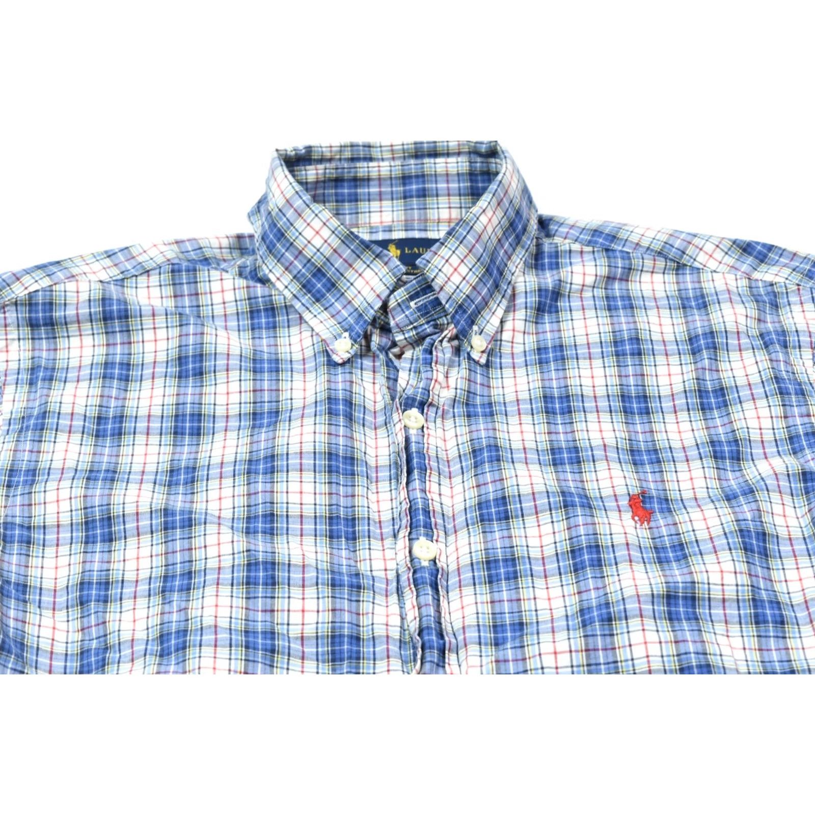 Ralph Lauren Ralph Lauren Shirt Mens XL Blue Red Plaid Long Sleeve Button-Down Slim Fit, Button-Up, Classic Colorful, Casual Business Size US XL / EU 56 / 4 - 3 Thumbnail