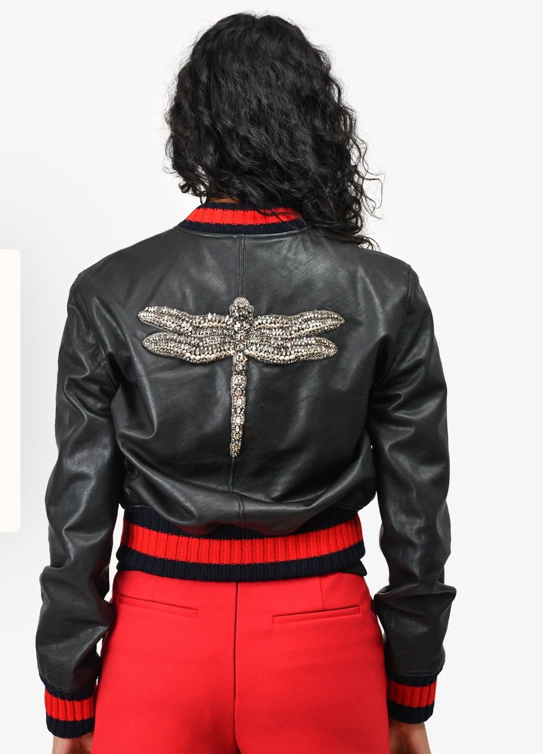 Gucci Authentic Gucci Leather Jacket with Dragonfly Embellishment Size S / US 4 / IT 40 - 2 Thumbnail
