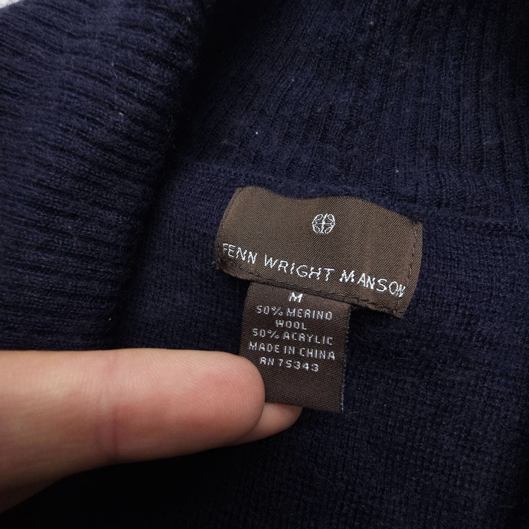 Vintage VINTAGE Halogen Fenn Wright Manson Tie Waist Open Cardigan Womens Medium Blue Merino Wool Blend Size ONE SIZE - 4 Thumbnail