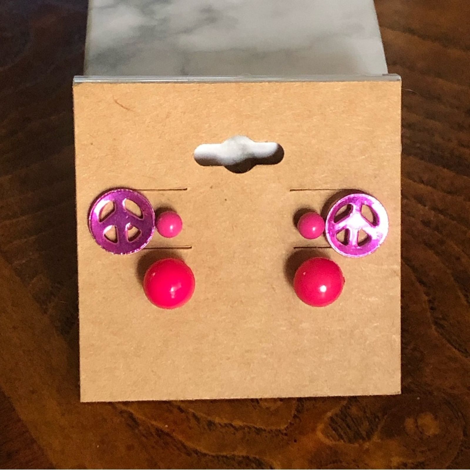 Jewelry Set of three pink tone pairs of fashion post earrings Size ONE SIZE - 1 Thumbnail