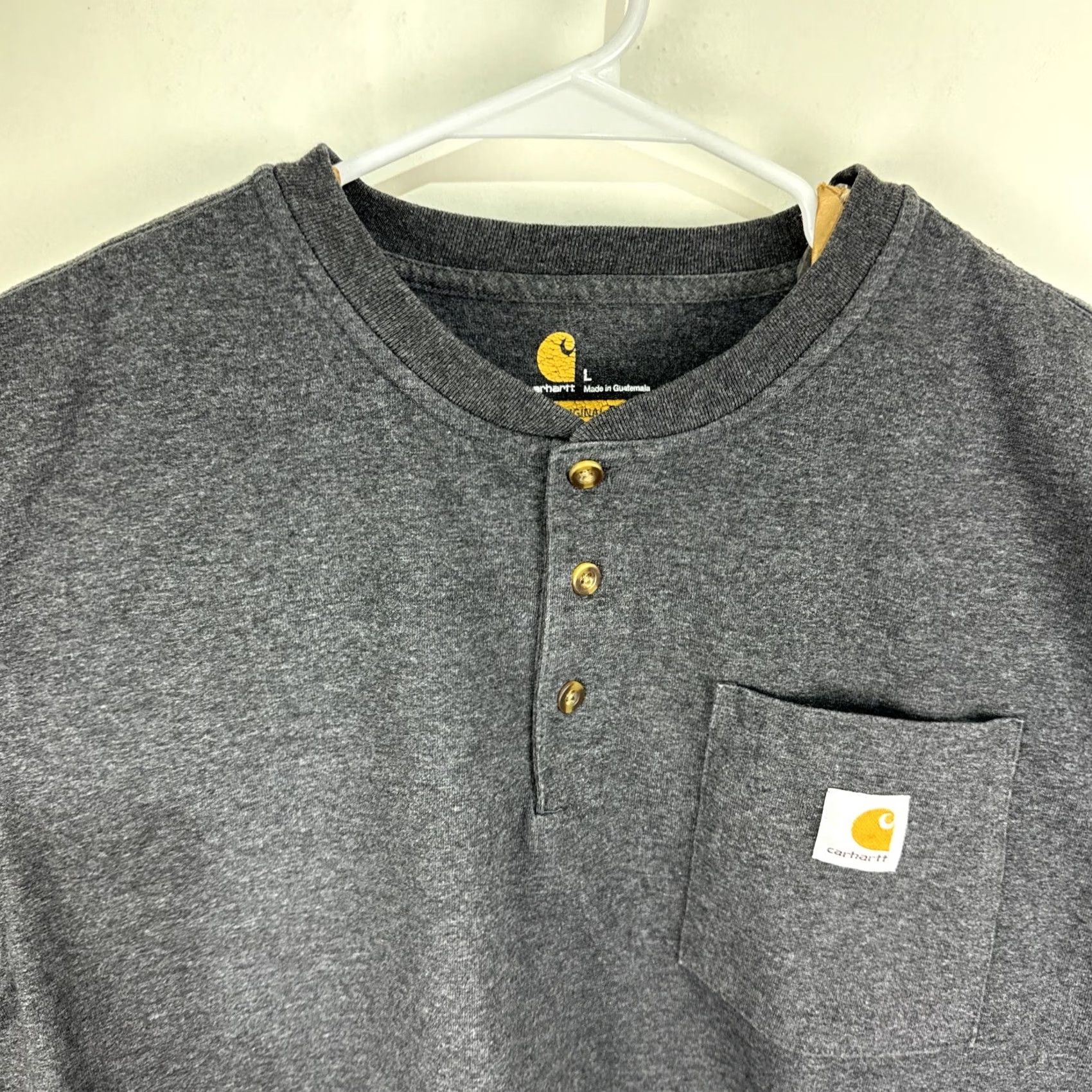 Carhartt Carhartt Shirt Adult Large Gray Short Sleeve Workwear Henley T-Shirt Mens Size US L / EU 52-54 / 3 - 3 Thumbnail