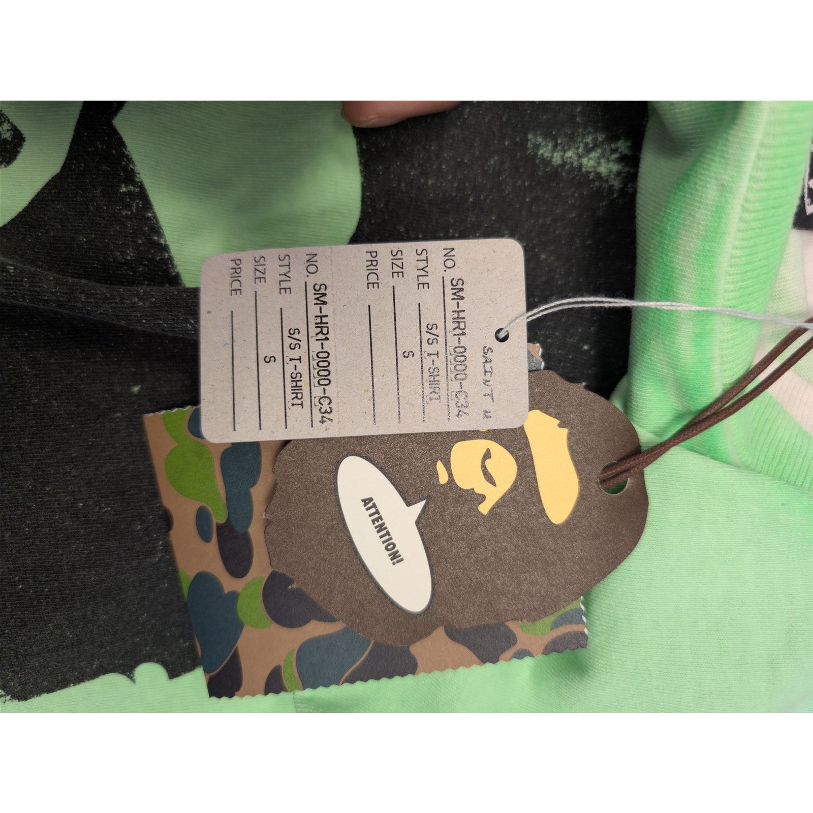 Bape × Saint Michael o1rshd1 Genuine nowhere Journey T-Shirt in Mint Green Size US S / EU 44-46 / 1 - 18 Thumbnail