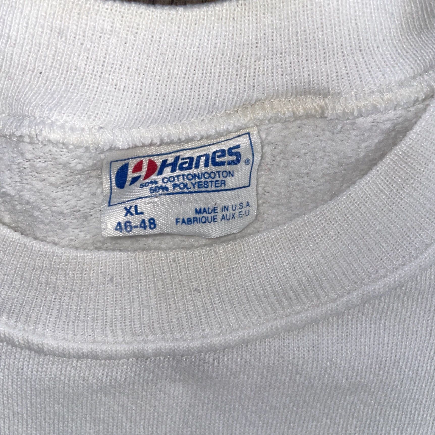 Hanes VINTAGE Hanes Crewneck Sweatshirt White XL Mens USA Pullover services Size US XL / EU 56 / 4 - 5 Thumbnail