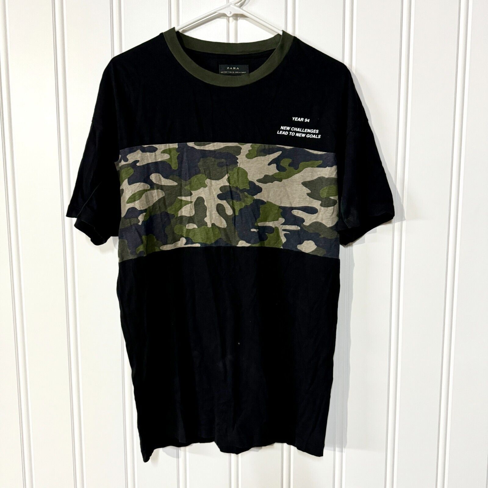 Zara Zara Shirt Size S Black Camp Short Sleeve Crewneck Tee Size US S / EU 44-46 / 1 - 1 Thumbnail