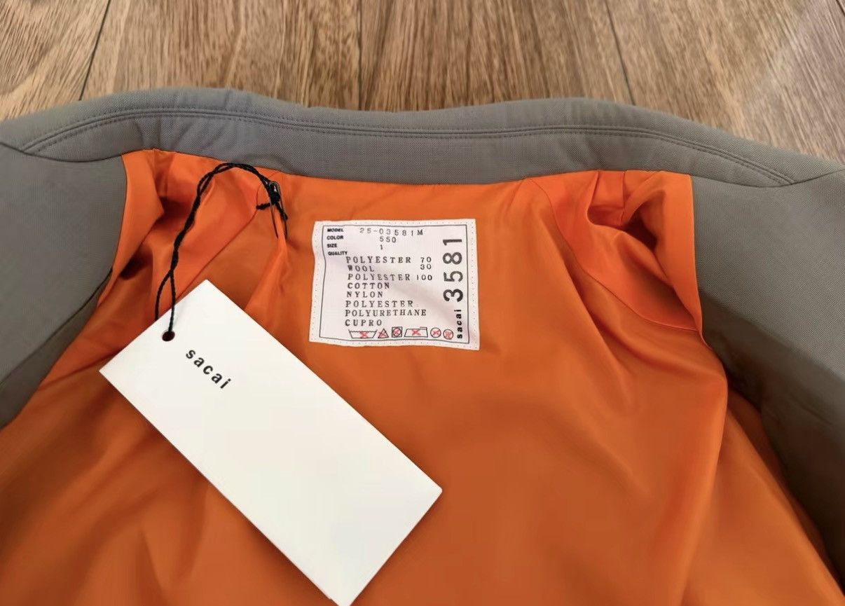 Sacai Sacai 25SS suiting bonding mix Paneled suit cotton jacket Size US S / EU 44-46 / 1 - 3 Thumbnail