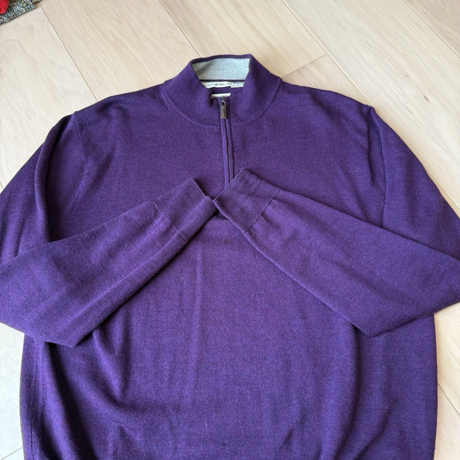 Peter Millar Peter Millar Merino Wool 1/4 Zip Pullover Medium Purple Size US M / EU 48-50 / 2 - 4 Thumbnail