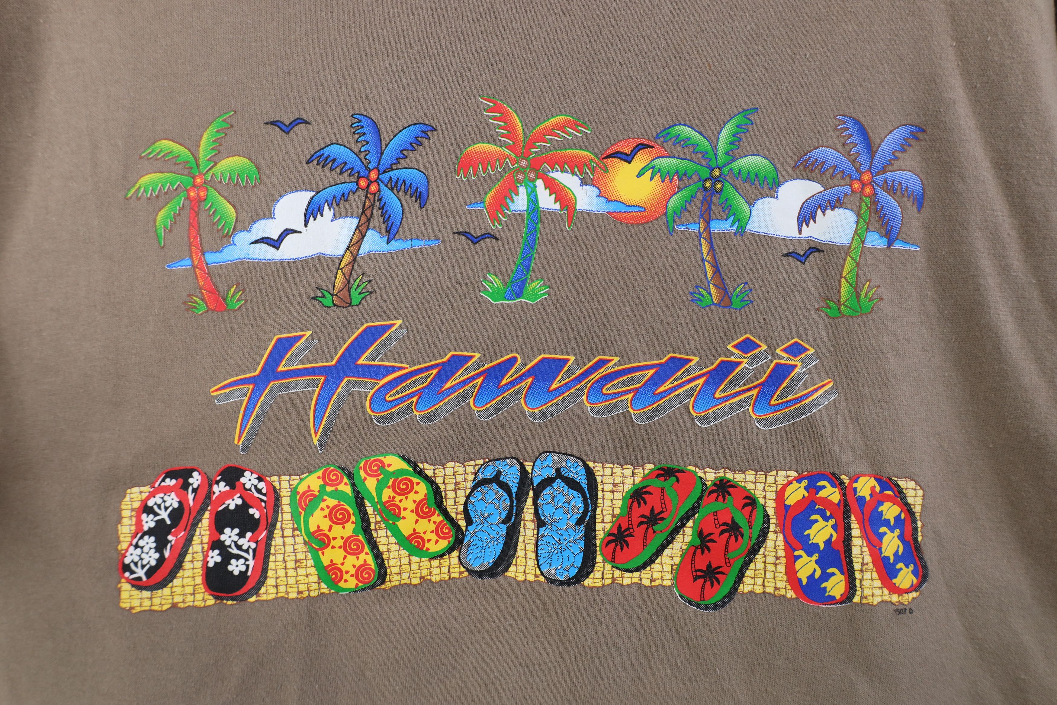 Vintage Vintage 90s Y2K Streetwear Hawaii Beach Palm Tree T-Shirt Size US XL / EU 56 / 4 - 4 Thumbnail
