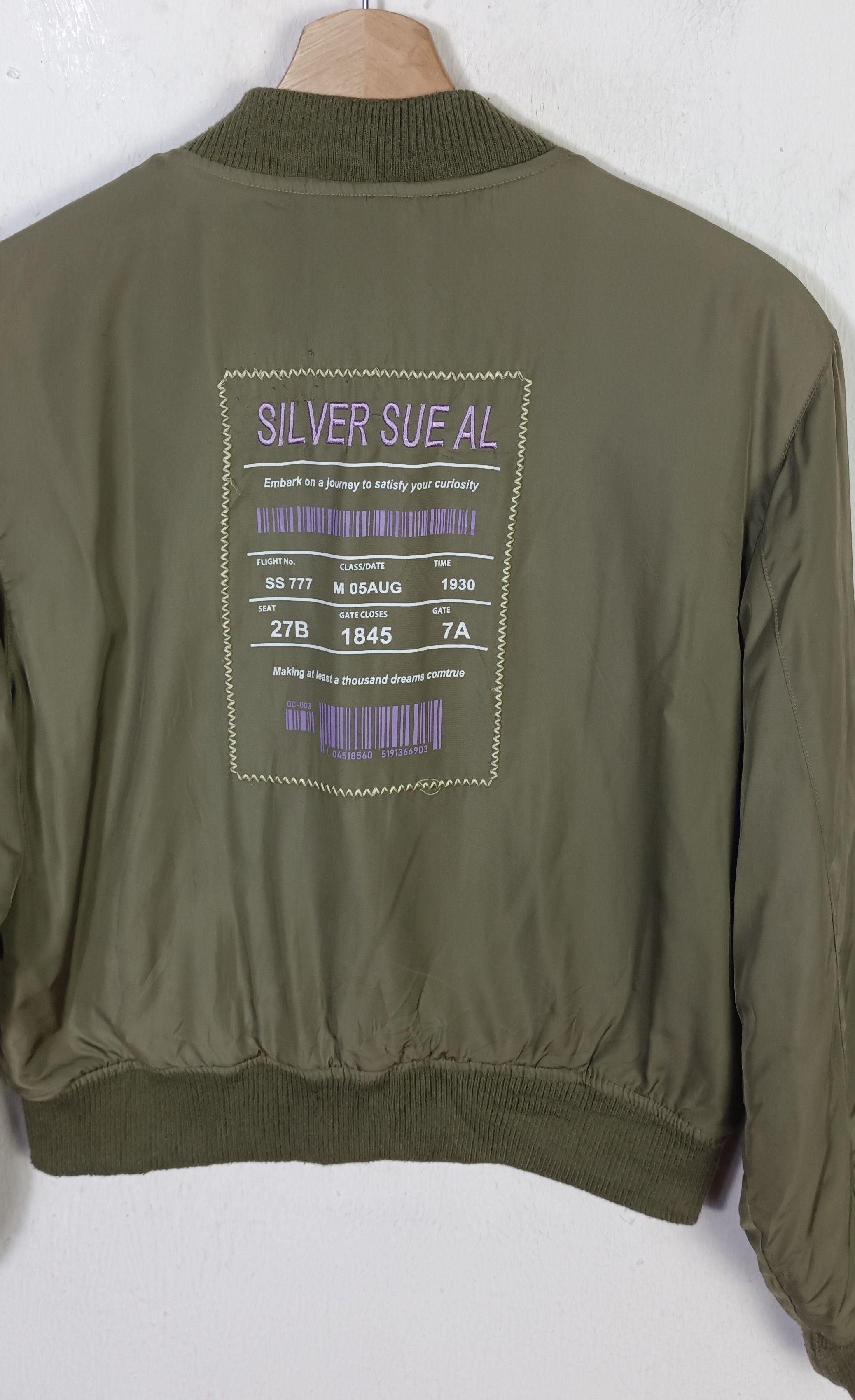 Japanese Brand Reversible🔥 Silver Sue Al Bomber Jacket Size M / US 6-8 / IT 42-44 - 8 Thumbnail