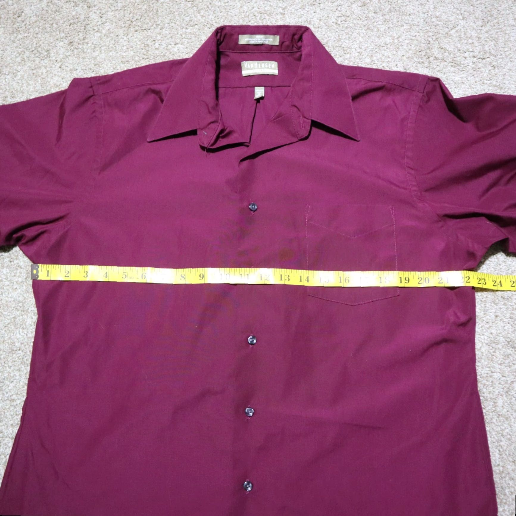 Van Heusen Van Heusen Shirt Button-Up 17 32/33 Purple Long Sleeve Mens Size 17 32/33 Cotton Blend Striped Casual Front Button-Up Shirt Mens Size US XL / EU 56 / 4 - 4 Thumbnail