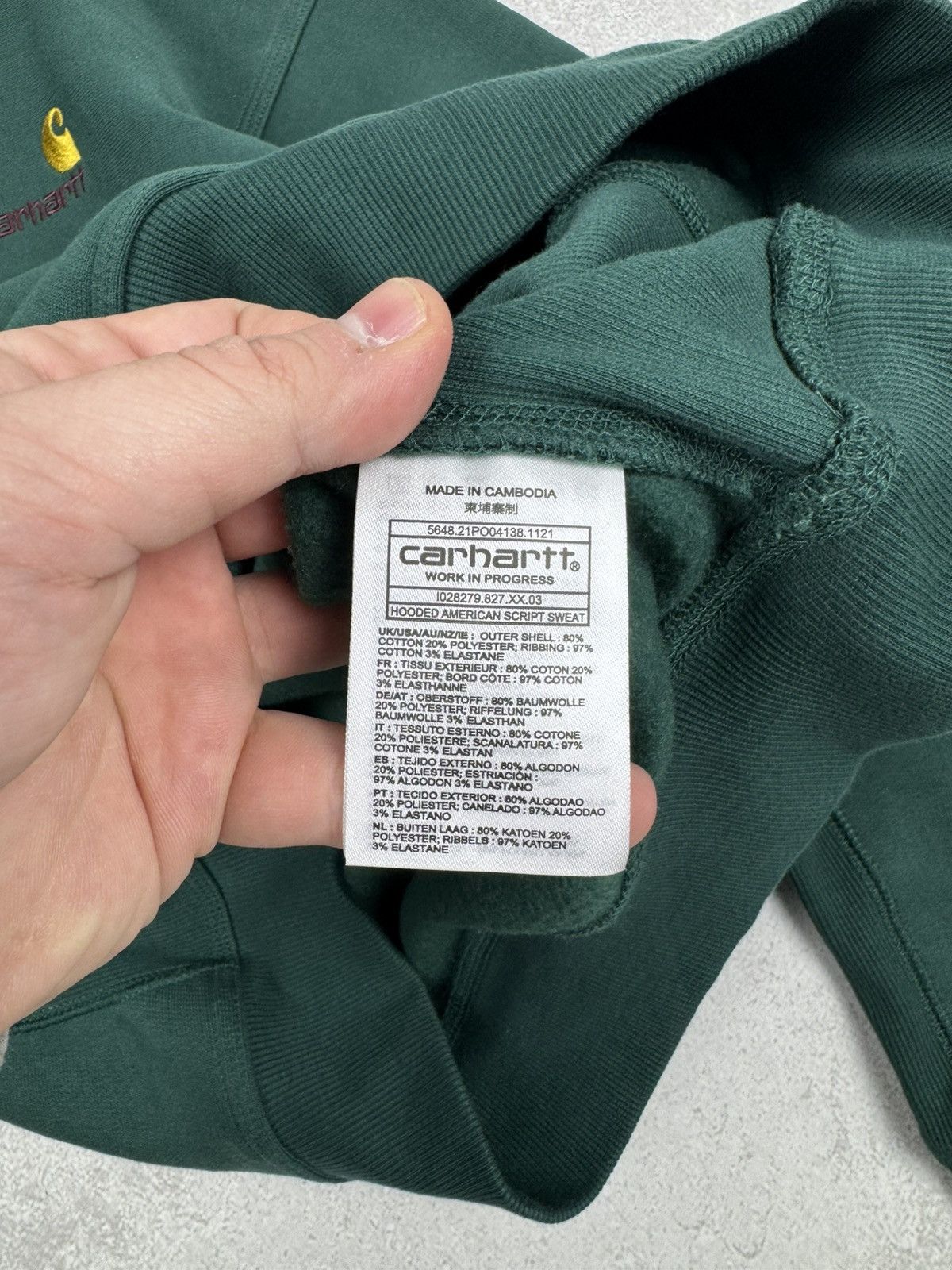Carhartt Wip Carhartt WIP American Script Sweatshirt Green Hoodie Y2K Size US S / EU 44-46 / 1 - 7 Thumbnail