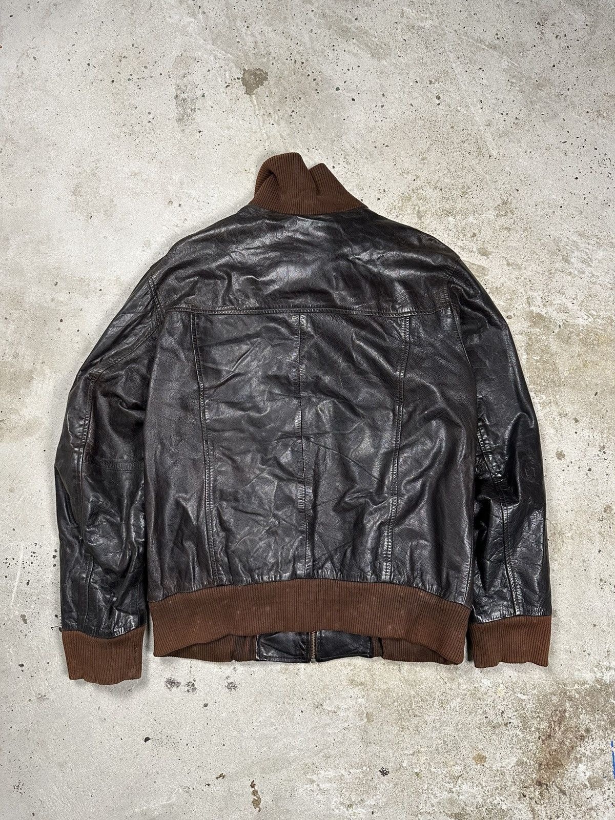 Vintage Vintage Y2K Utility Leather Black Bomber Flyers Jacket Size US L / EU 52-54 / 3 - 2 Thumbnail