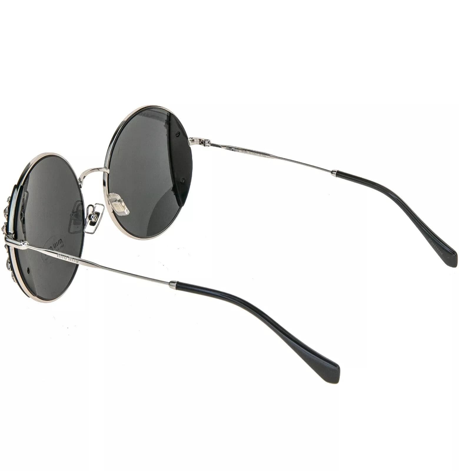 Miu Miu MIU MIU CORE MU57VS Silver Black Crystal Jewel Round 57V Size ONE SIZE - 2 Thumbnail