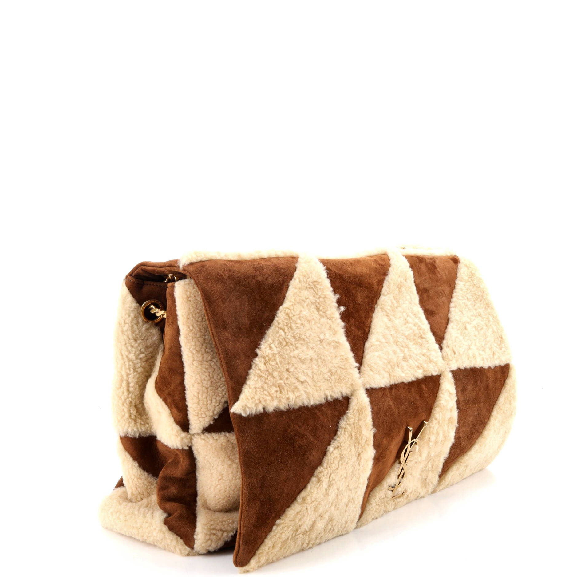 Saint Laurent Paris Saint Laurent Jamie Flap Bag Quilted Suede and Shearling Lar Size ONE SIZE - 1 Thumbnail