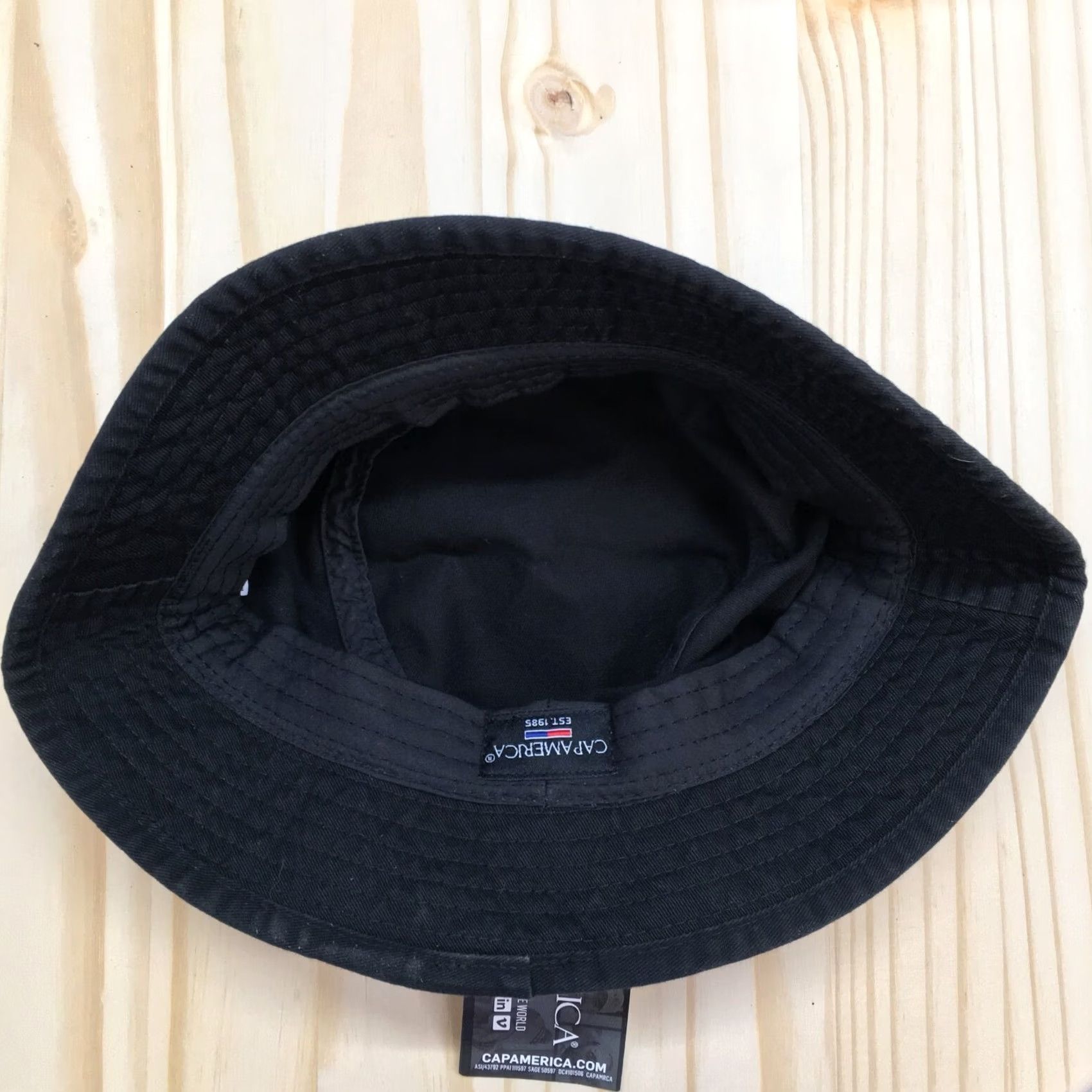 Vintage Cap America Classic Series Bucket Hat Mens Black One Size Cotton Casual NWT Size ONE SIZE - 7 Thumbnail