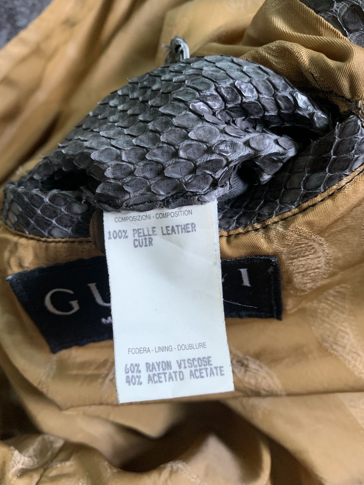 Gucci Rare! A/W 1998- Gucci- Tom Ford- Snakeskin Leather Coat Size US L / EU 52-54 / 3 - 14 Thumbnail