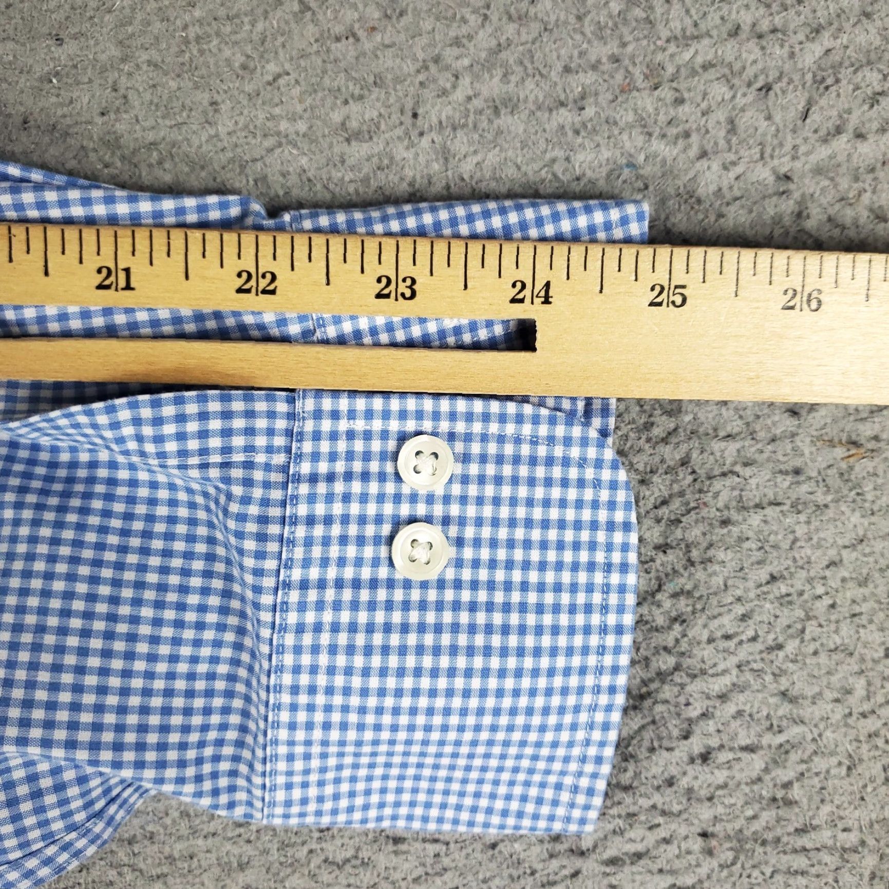 Ralph Lauren Ralph Lauren Dress Shirt Mens 16.5 Blue Check Long Sleeve Button Up Cotton Regular Fit Size 42R - 6 Thumbnail