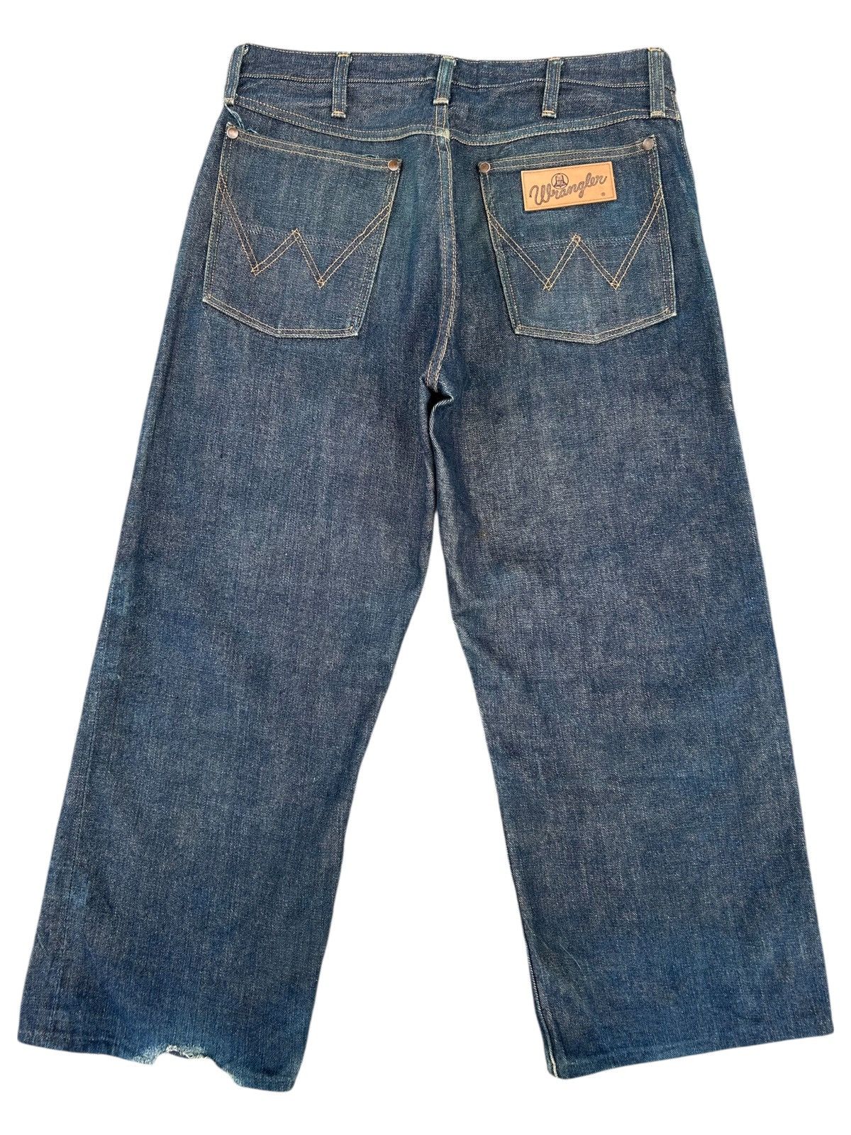 Kapital VINTAGE WRANGLER BLUE BELL SELVEDGE BAGGY SHORT DENIM JEANS Size US 32 / EU 48 - 4 Thumbnail