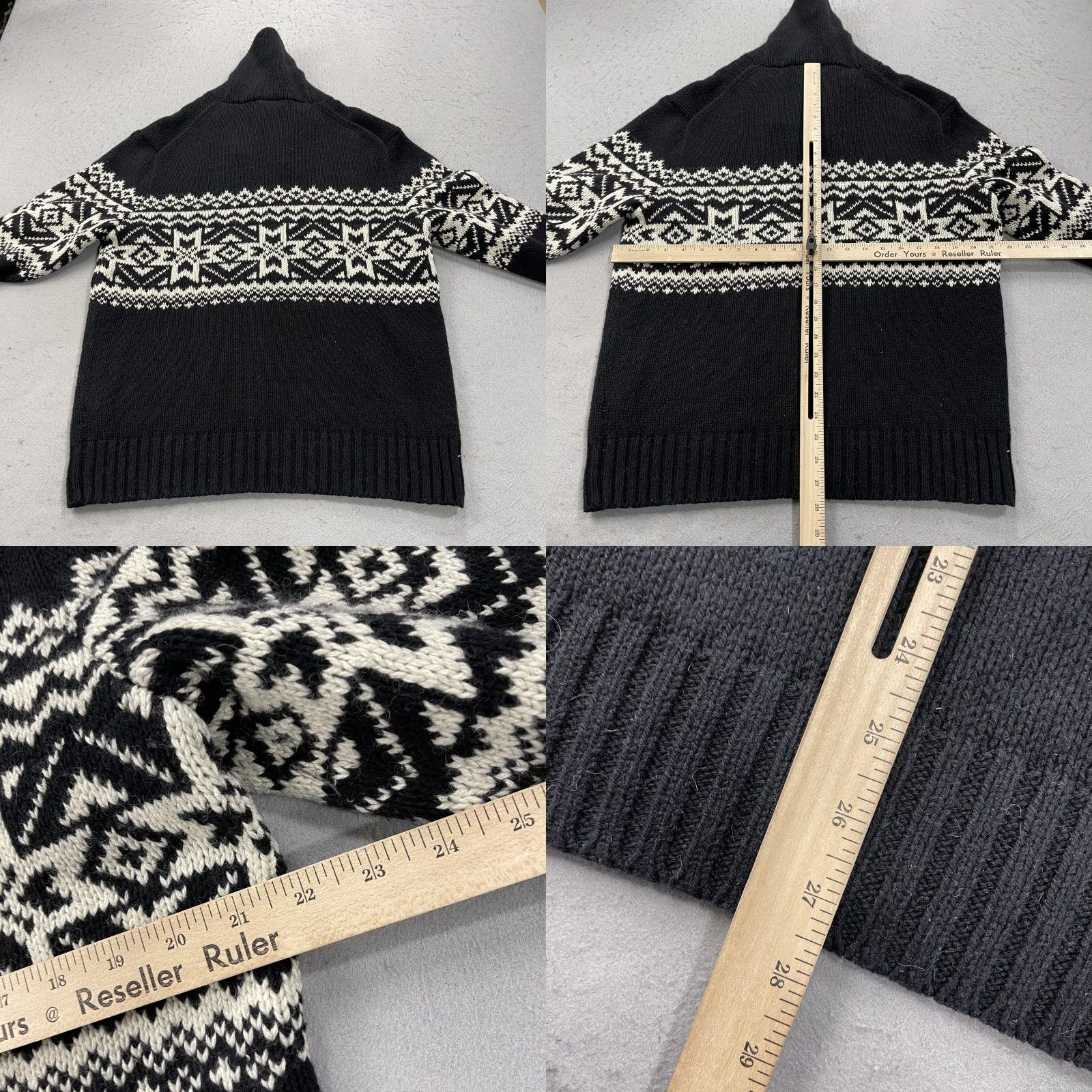 Polo Ralph Lauren Polo Ralph Lauren Sweater Mens Large Black Fair Isle 1/4 Zip Mock Neck Knit Size US L / EU 52-54 / 3 - 8 Thumbnail