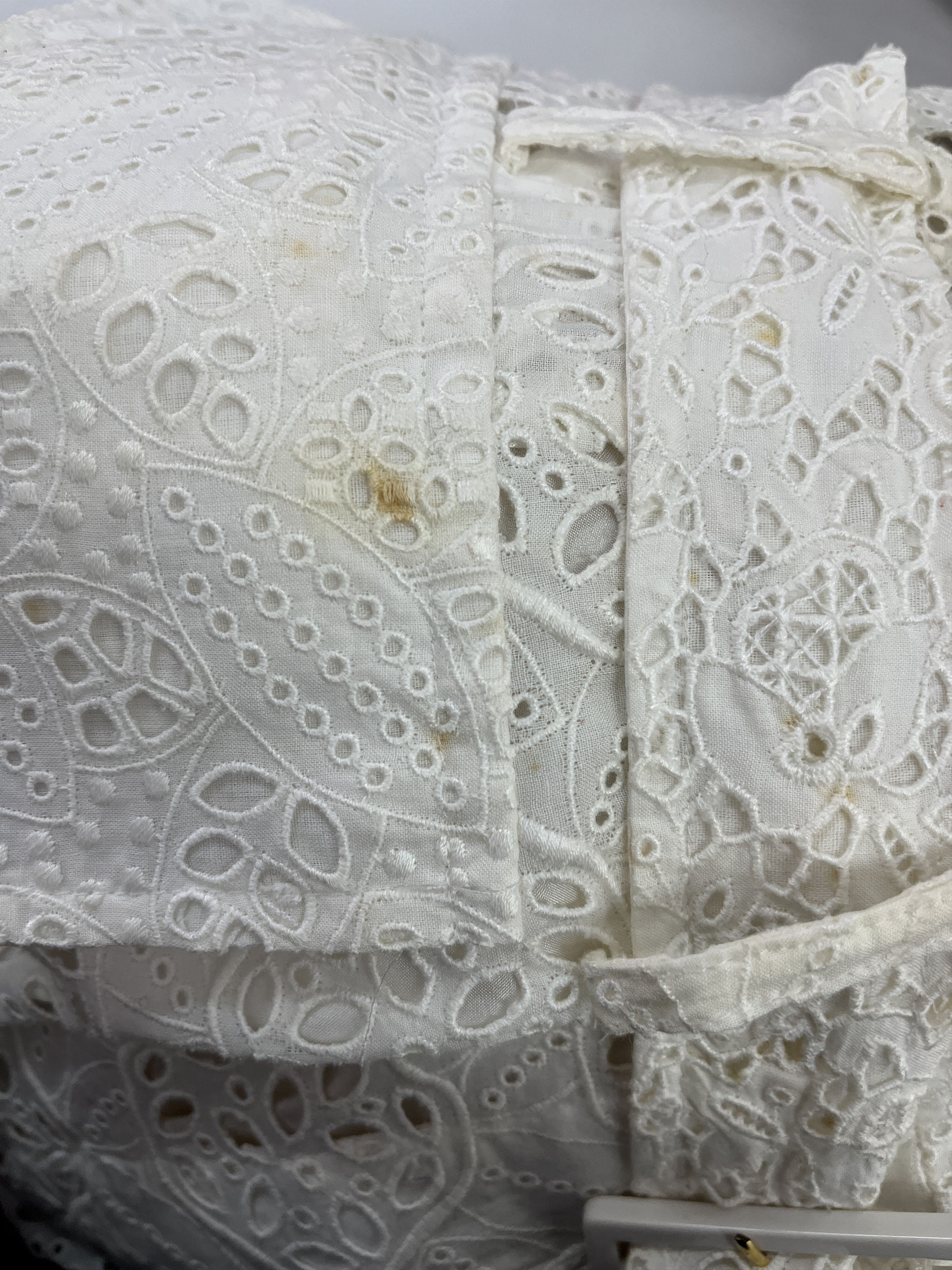 Valentino Valentino White Cotton Embroidered Lace Eyelet Jumpsuit Size XS / US 0-2 / IT 36-38 - 8 Thumbnail