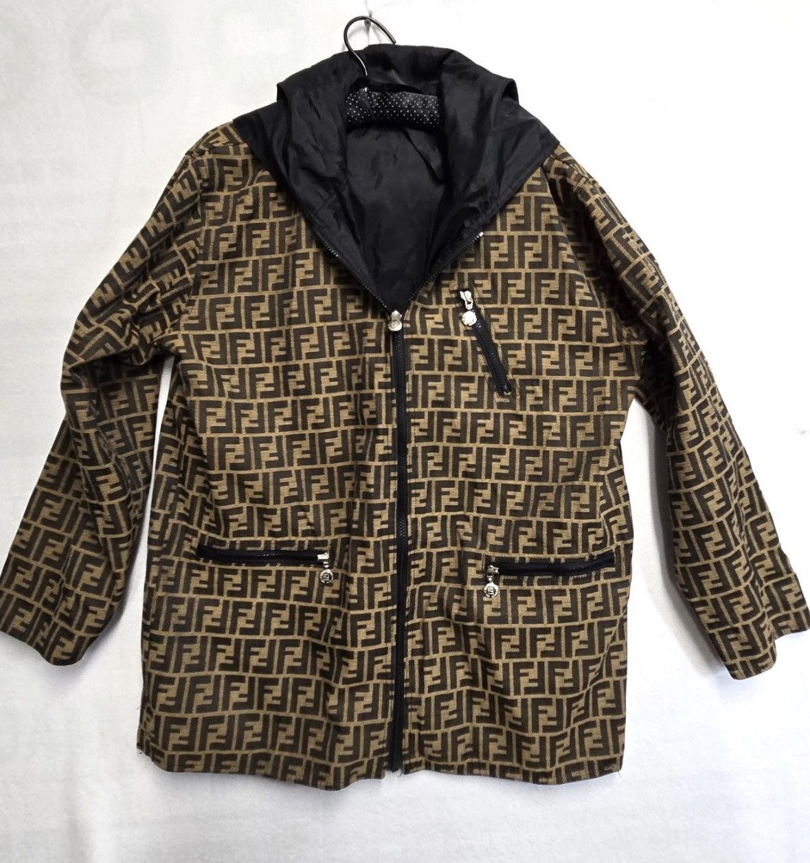 Fendi Vintage Reversible Fendi Monogram FF Coat Designer Jacket Size US L / EU 52-54 / 3 - 1 Thumbnail