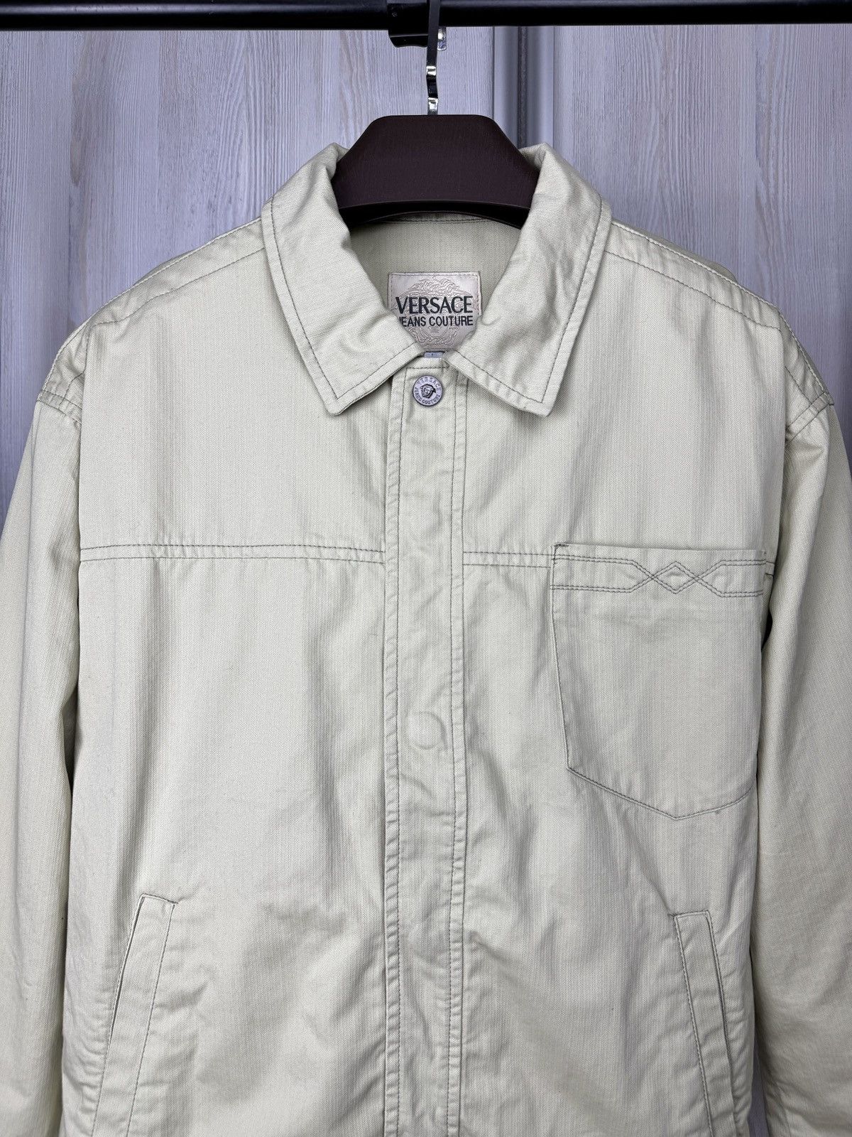 Versace Jeans Couture Versace Jeans Couture beige type 1 style trucker jacket XL Size US XL / EU 56 / 4 - 3 Thumbnail
