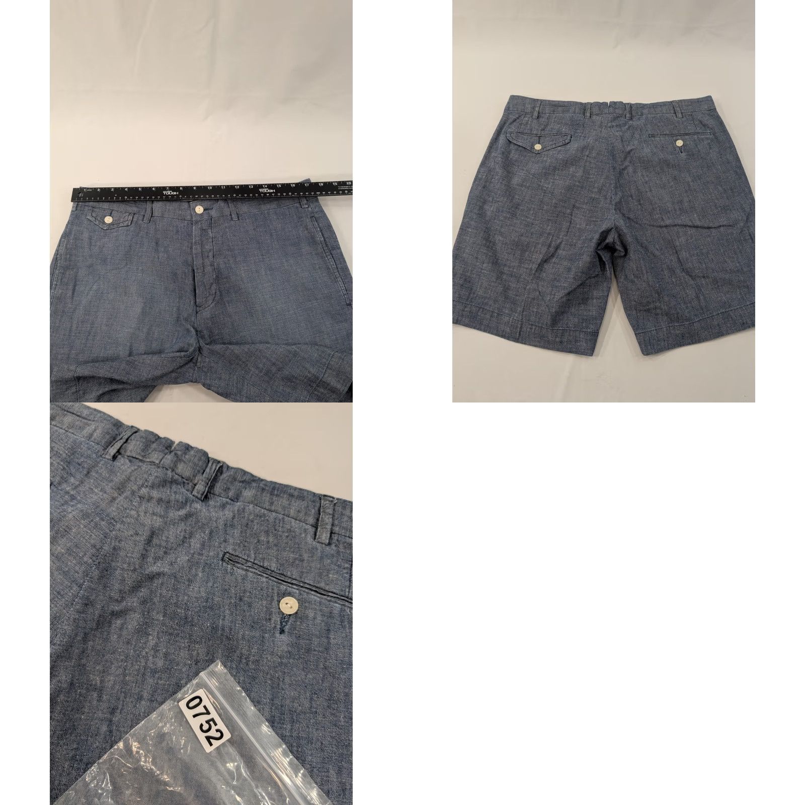 Polo Ralph Lauren VINTAGE Polo Ralph Lauren Shorts Chino 35 Inseam 9" Linen Canvas Blue 90s Preppy Mens Size US S / EU 44-46 / 1 - 8 Thumbnail