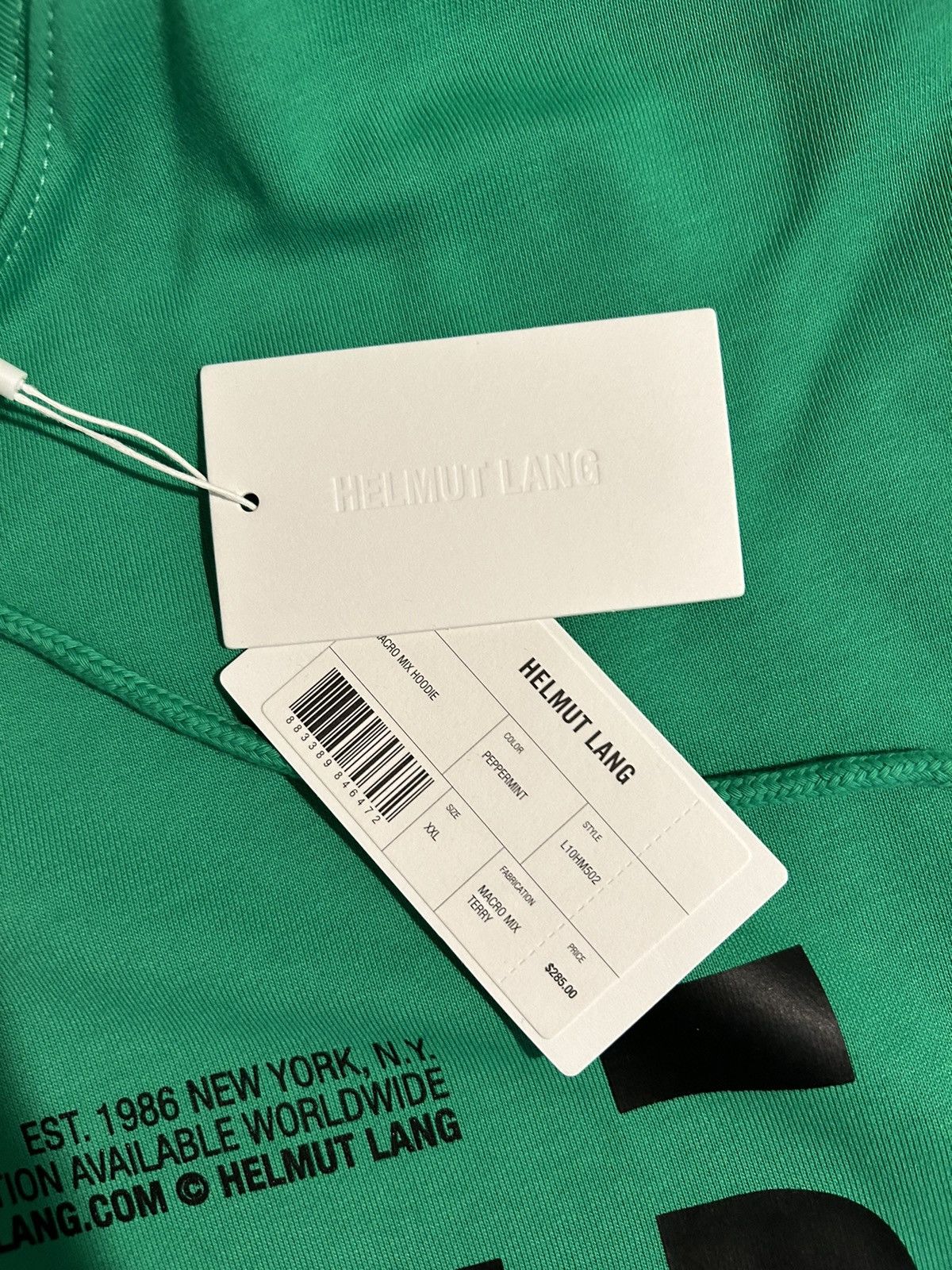 Helmut Lang HELMUT LANG - Macro Mix Terry Hoodie in Peppermint Size US XXL / EU 58 / 5 - 6 Thumbnail