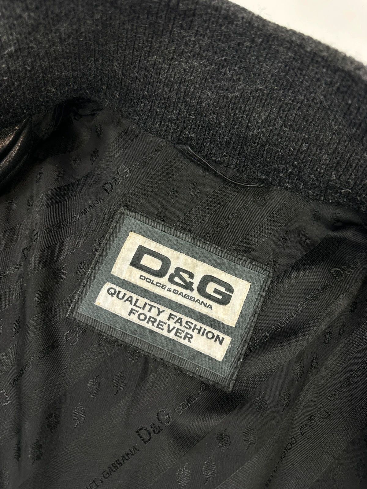 Dolce & Gabbana Dolce & Gabbana 00s Black Hyrbrid Lamb Leather & Wool Jacket Size US M / EU 48-50 / 2 - 11 Thumbnail