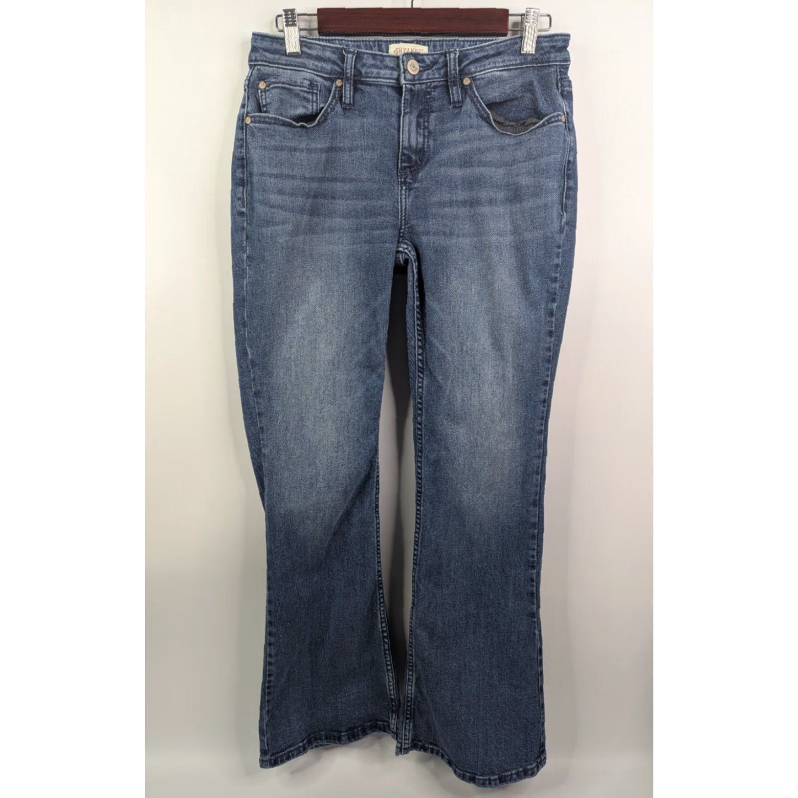 Vintage Shyanne Jeans Bootcut Denim 30 Women Blue Mid Basic 5-Pocket Stretch Comfort Logo Rhinestone Zipper Button Size 30" / US 8 / IT 44 - 4 Thumbnail