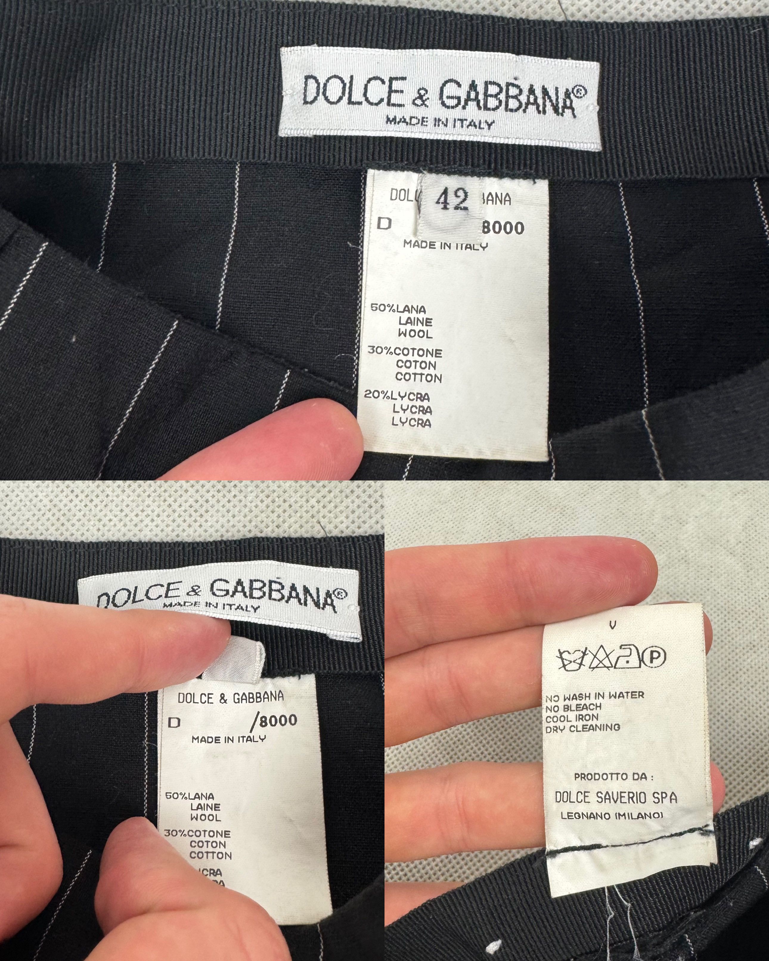 Dolce & Gabbana Dolce & Gabbana Women's Black White Laine Wool Skirt 42 Size 28" / US 6 / IT 42 - 2 Thumbnail