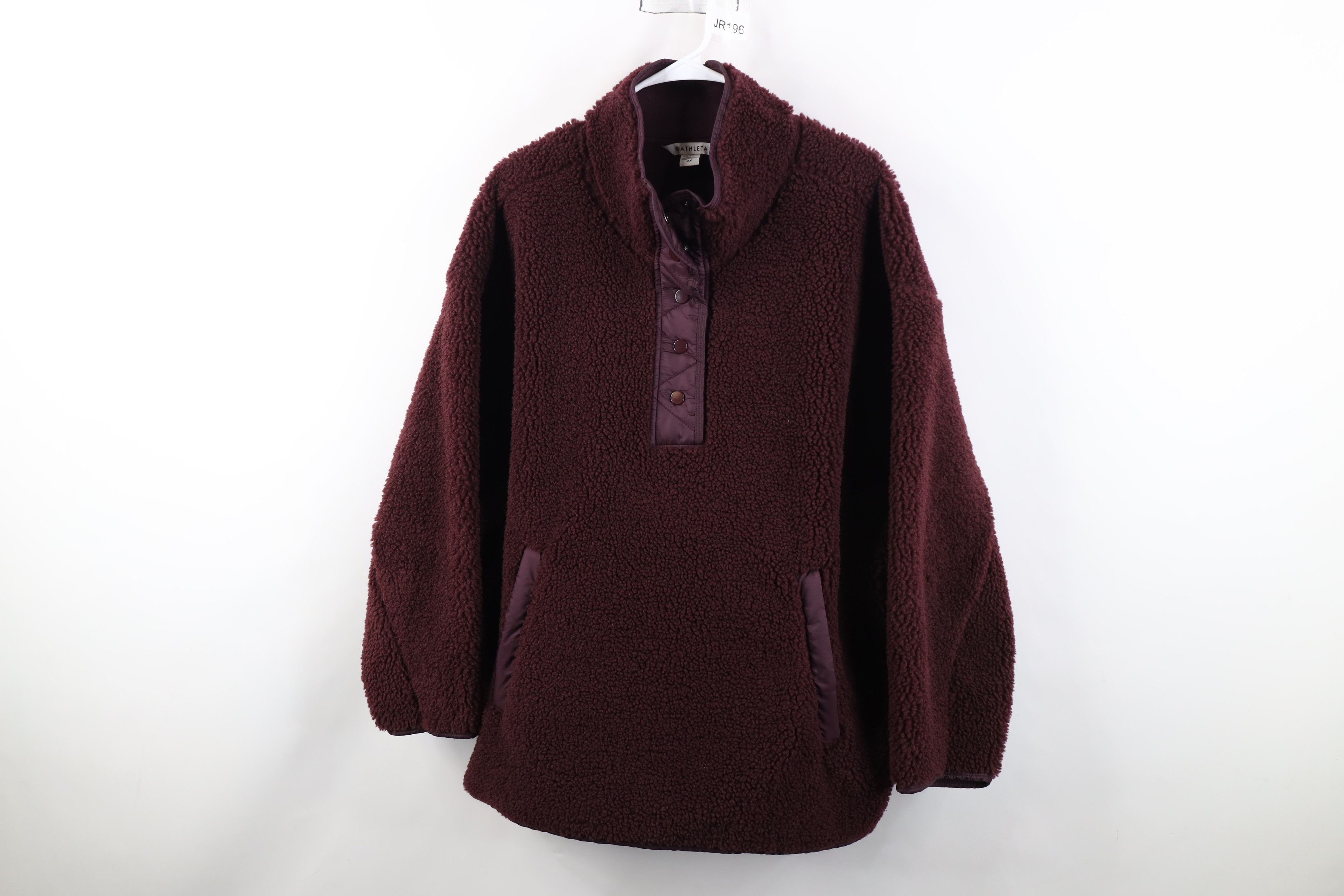 Athleta Athleta Deep Pile Fleece Snap Button Pullover Jacket Top Size XXL / US 16-18 / IT 52-54 - 1 Thumbnail