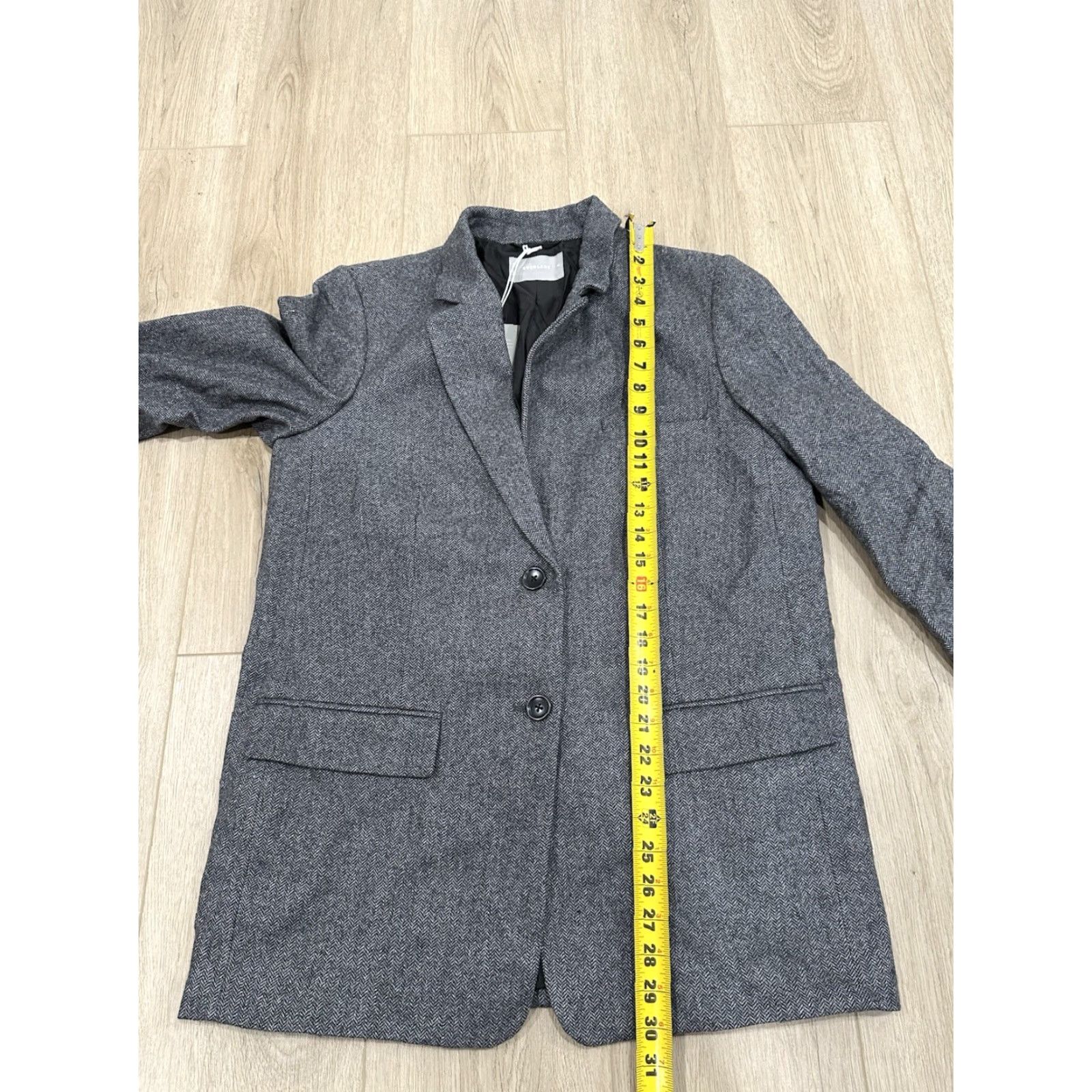 Everlane NWT Everlane Gray Herringbone The Oversized Single Breasted Blazer Wool Size 10 Women Jacket Blazer Size L / US 10 / IT 46 - 7 Thumbnail