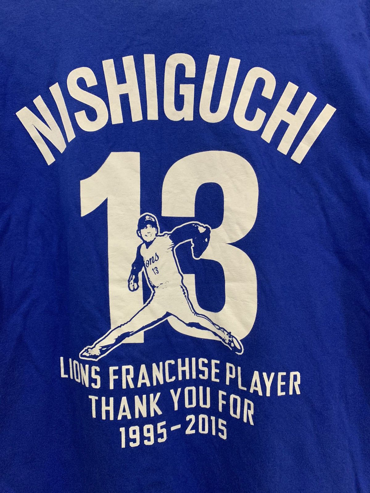 Japanese Brand Saitama Seibu Lions Fumiya Nishiguchi Retirement Tee Size US M / EU 48-50 / 2 - 6 Thumbnail