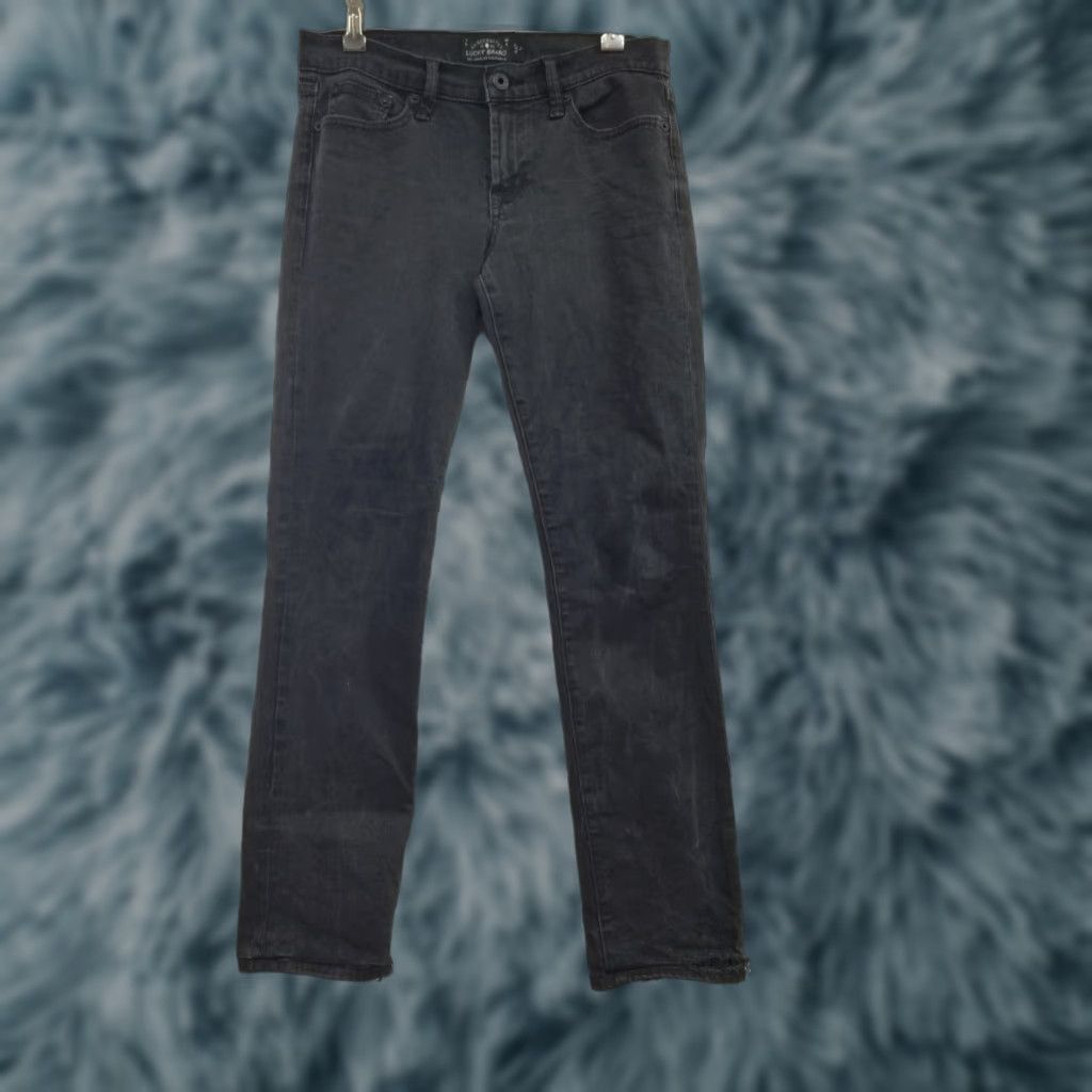 Lucky Brand Lucky Brand Womens Jeans Straight 4/27 High Rise Distressed Black 27in Inseam Slim Regular Size 4 Women Button Zip Stretch Comfort See Pic Size 27" / US 4 / IT 40 - 1 Thumbnail