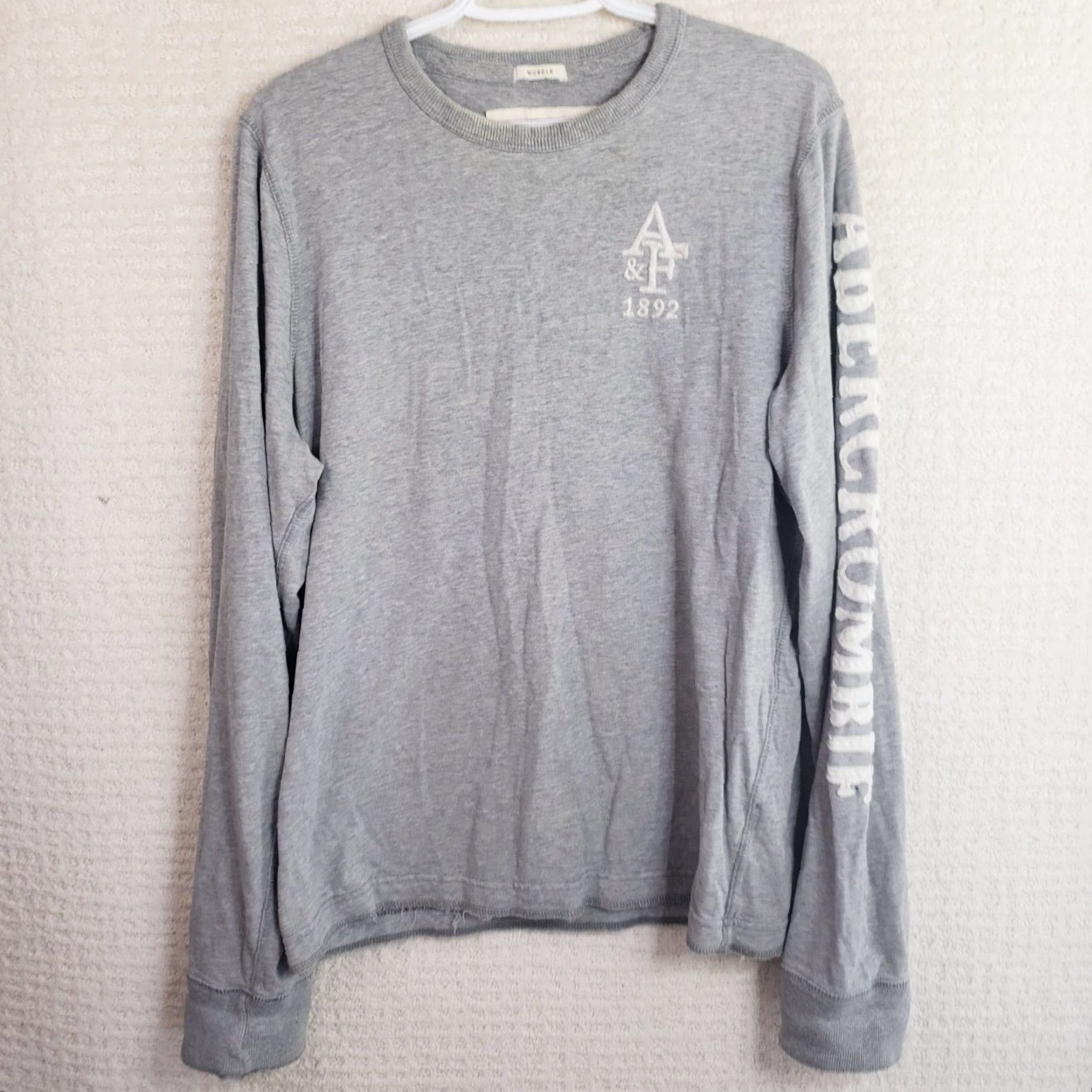 Abercrombie & Fitch Abercrombie & Fitch Shirt Mens XL Gray Muscle Long Sleeve Crewneck Size US XL / EU 56 / 4 - 2 Thumbnail