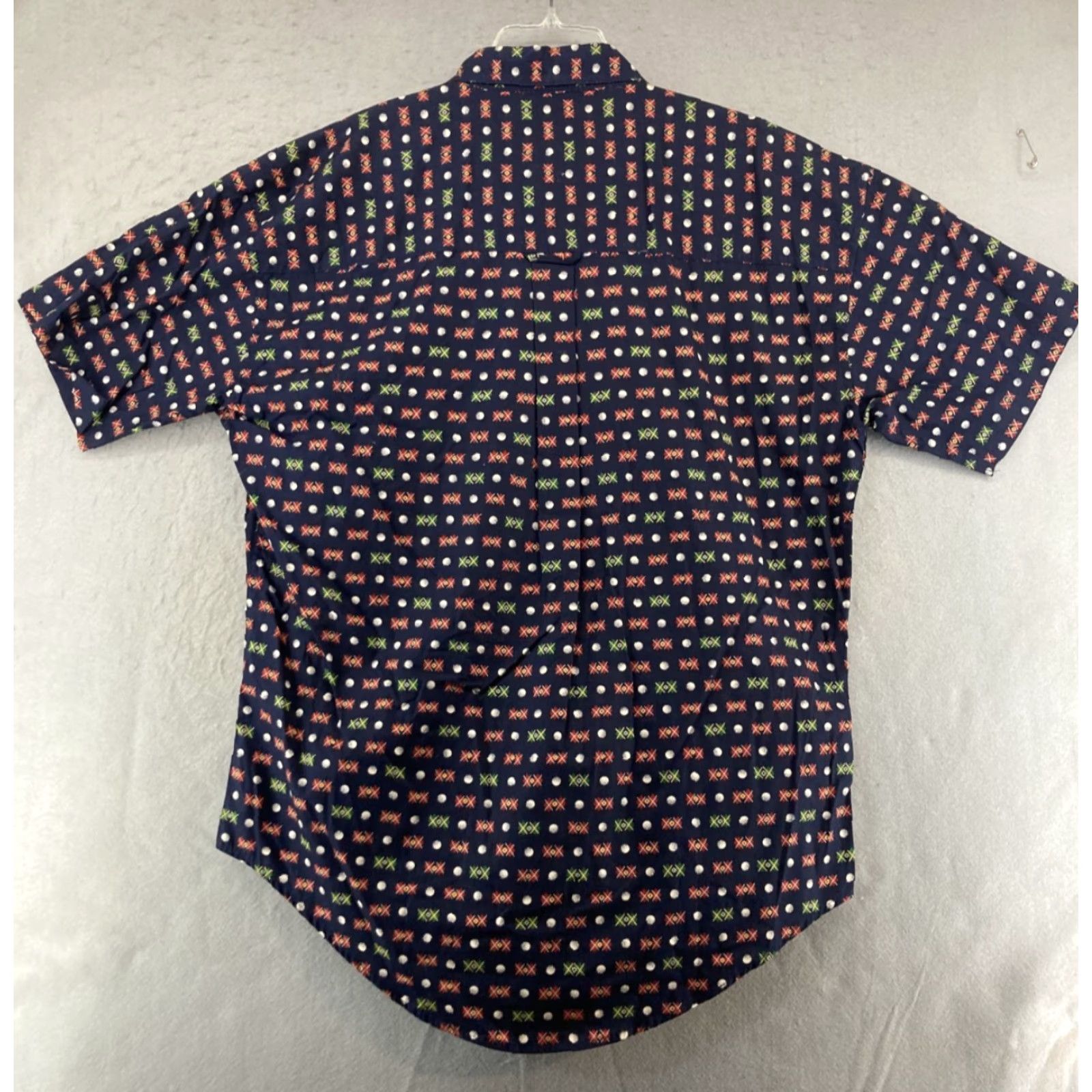 Chaps Chaps Ralph Lauren Button Down Mens L Dark Blue Short Sleeve Golf Print Shirt Size US 33 - 5 Thumbnail