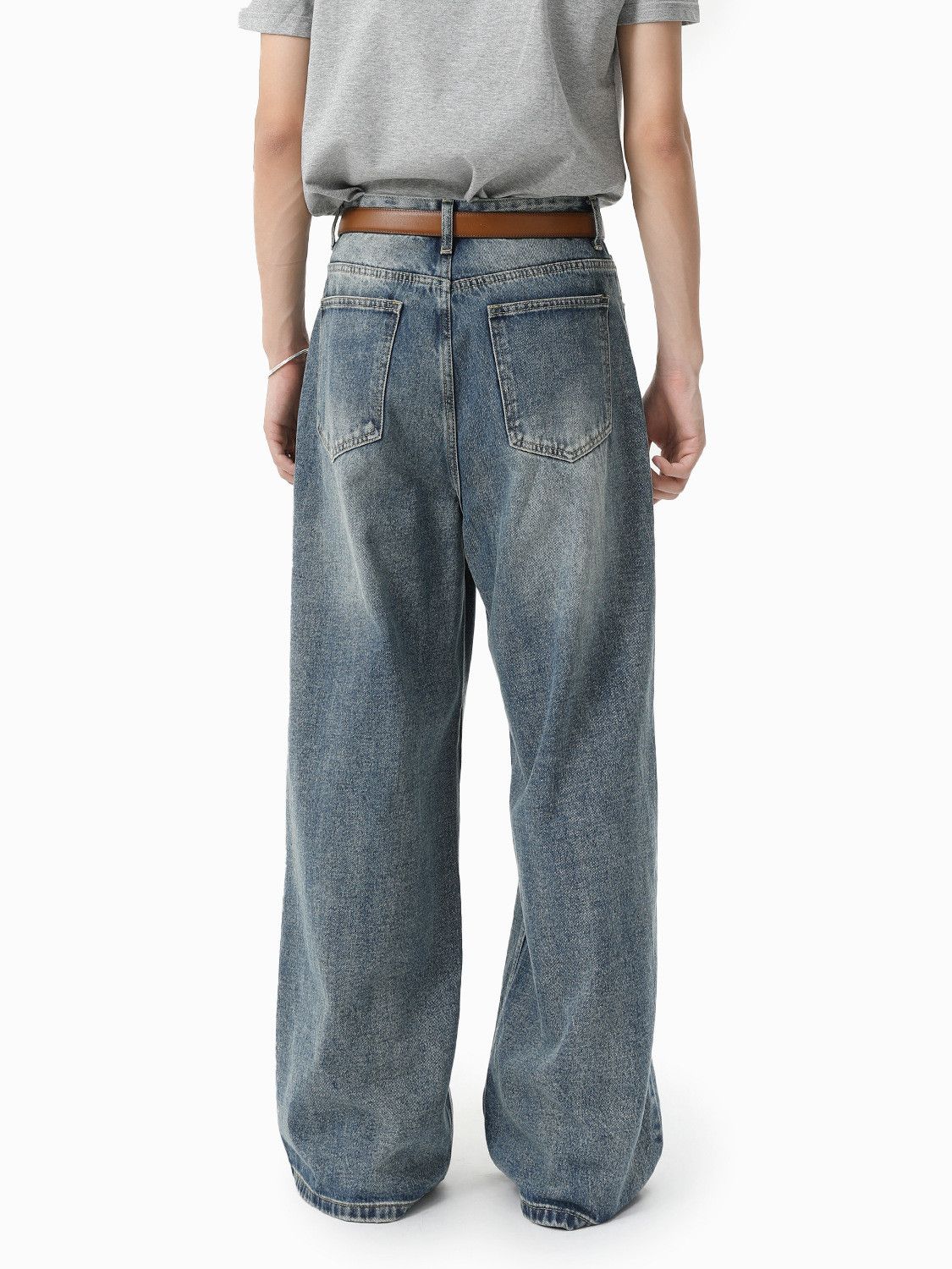 Vintage Men's Japanese Retro "Clean Fit" Straight-Leg Washed Jeans Size US 32 / EU 48 - 5 Thumbnail