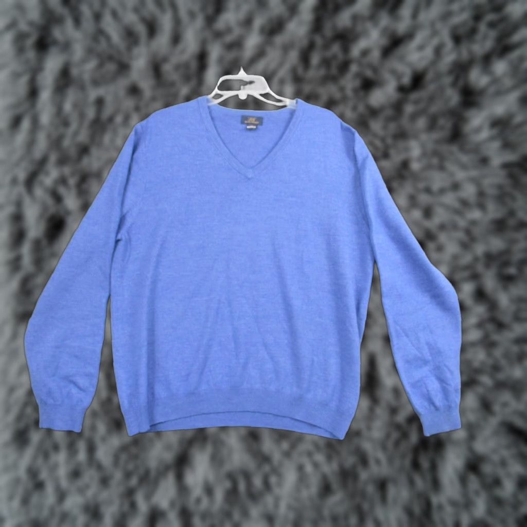 Brooks Brothers Brooks Brothers 346 Sweater Mens XL Blue Merino Wool V Neck Soft Knit Pullover Size US XL / EU 56 / 4 - 1 Thumbnail